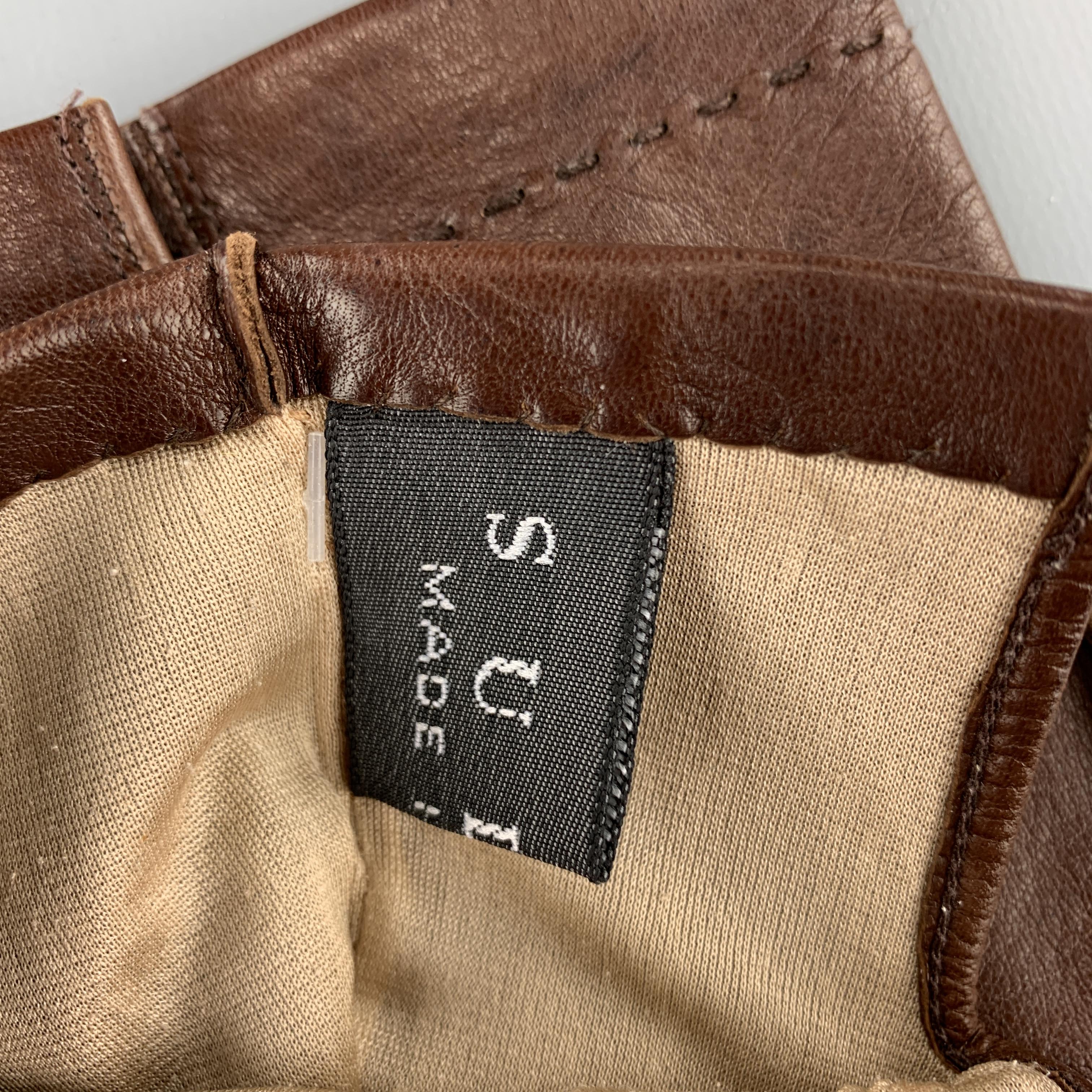 SULKA Vintage Size 9 Brown Leather Silk Lined Gloves In Good Condition In San Francisco, CA