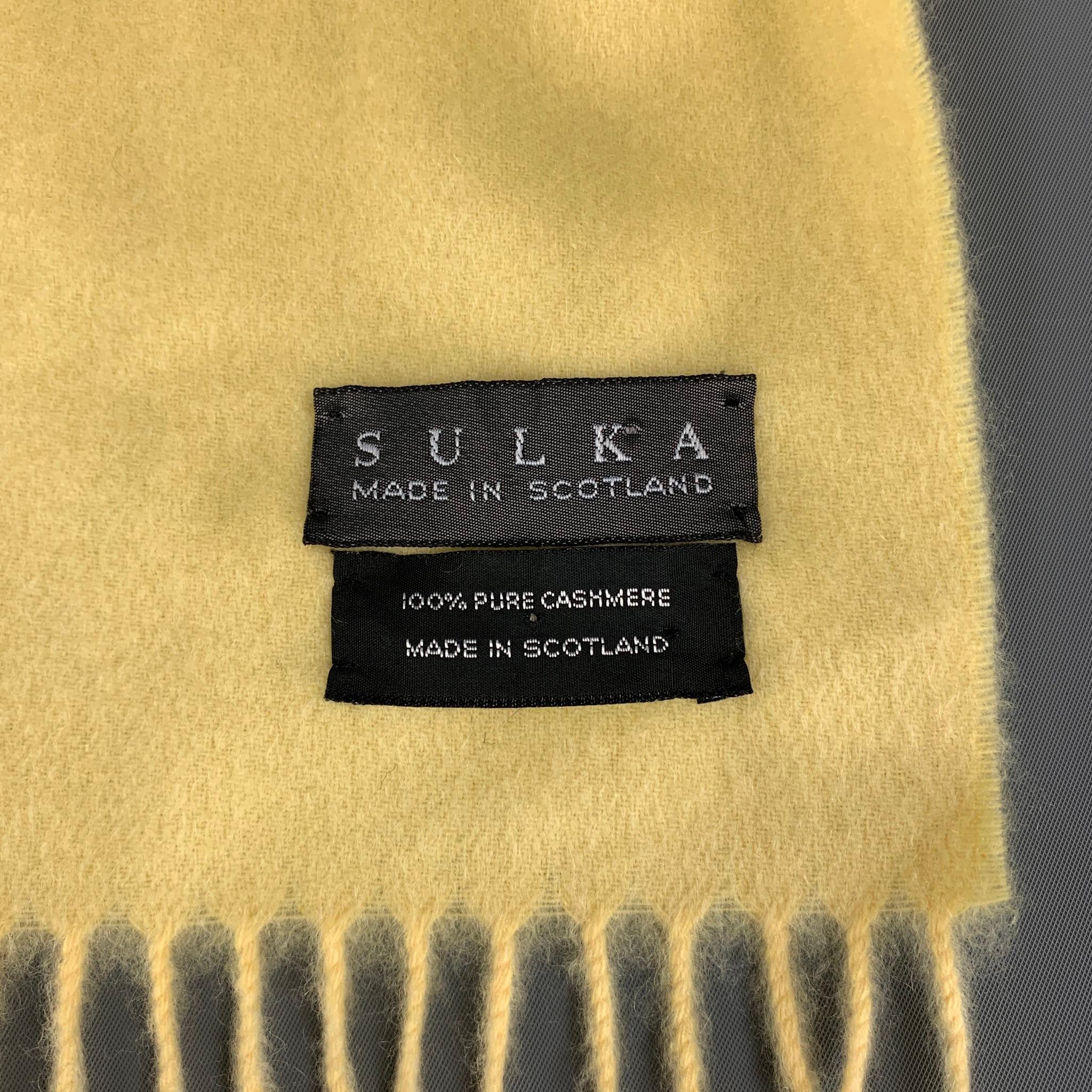 Men's SULKA Yellow Cashmere Fringe Scarf