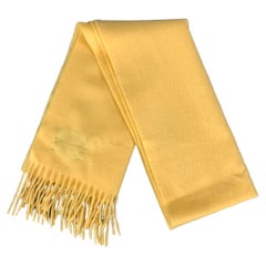 SULKA Yellow Cashmere Fringe Scarf