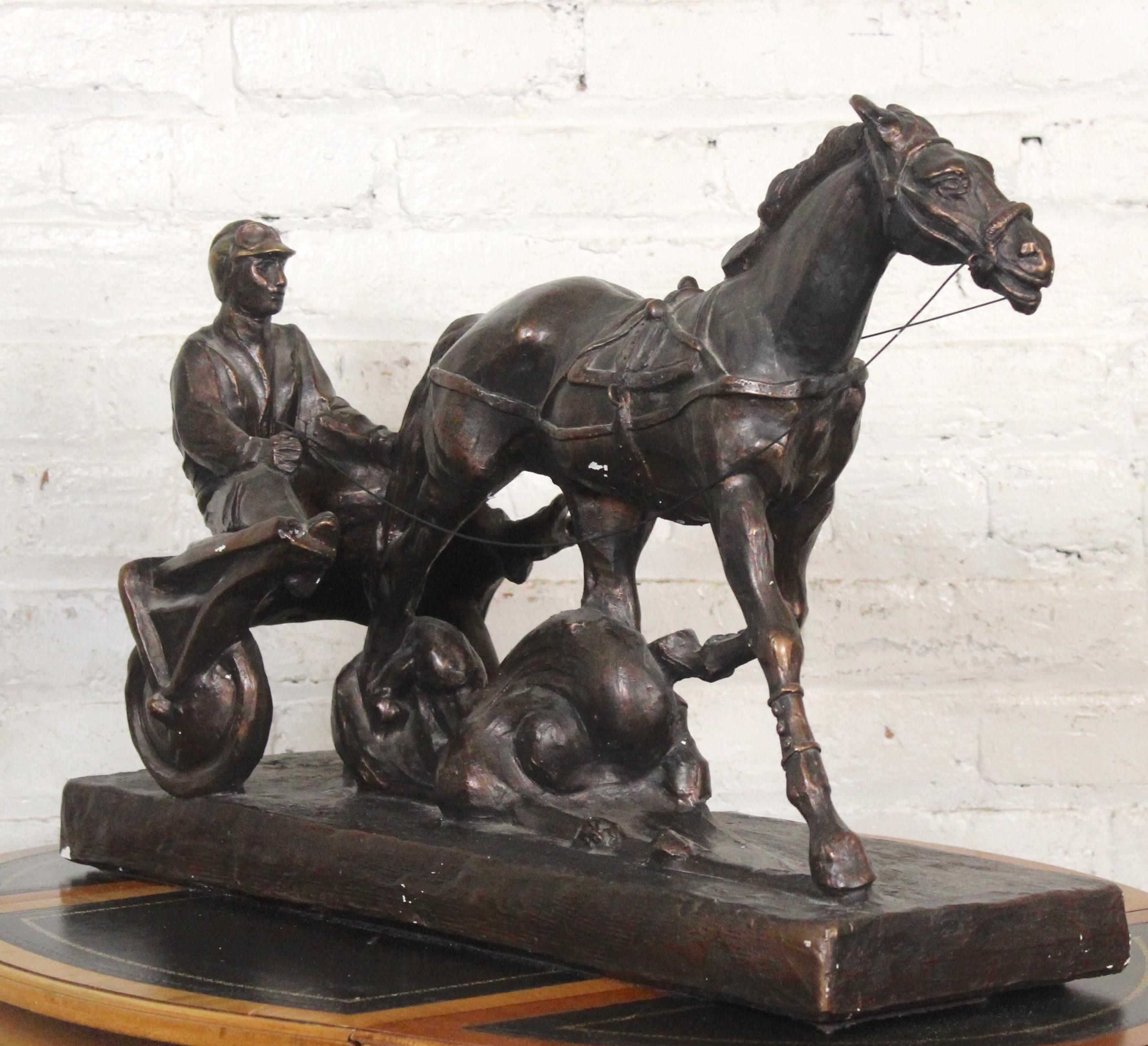 Statua di Sulky Harness Racing In condizioni buone in vendita a Brooklyn, NY