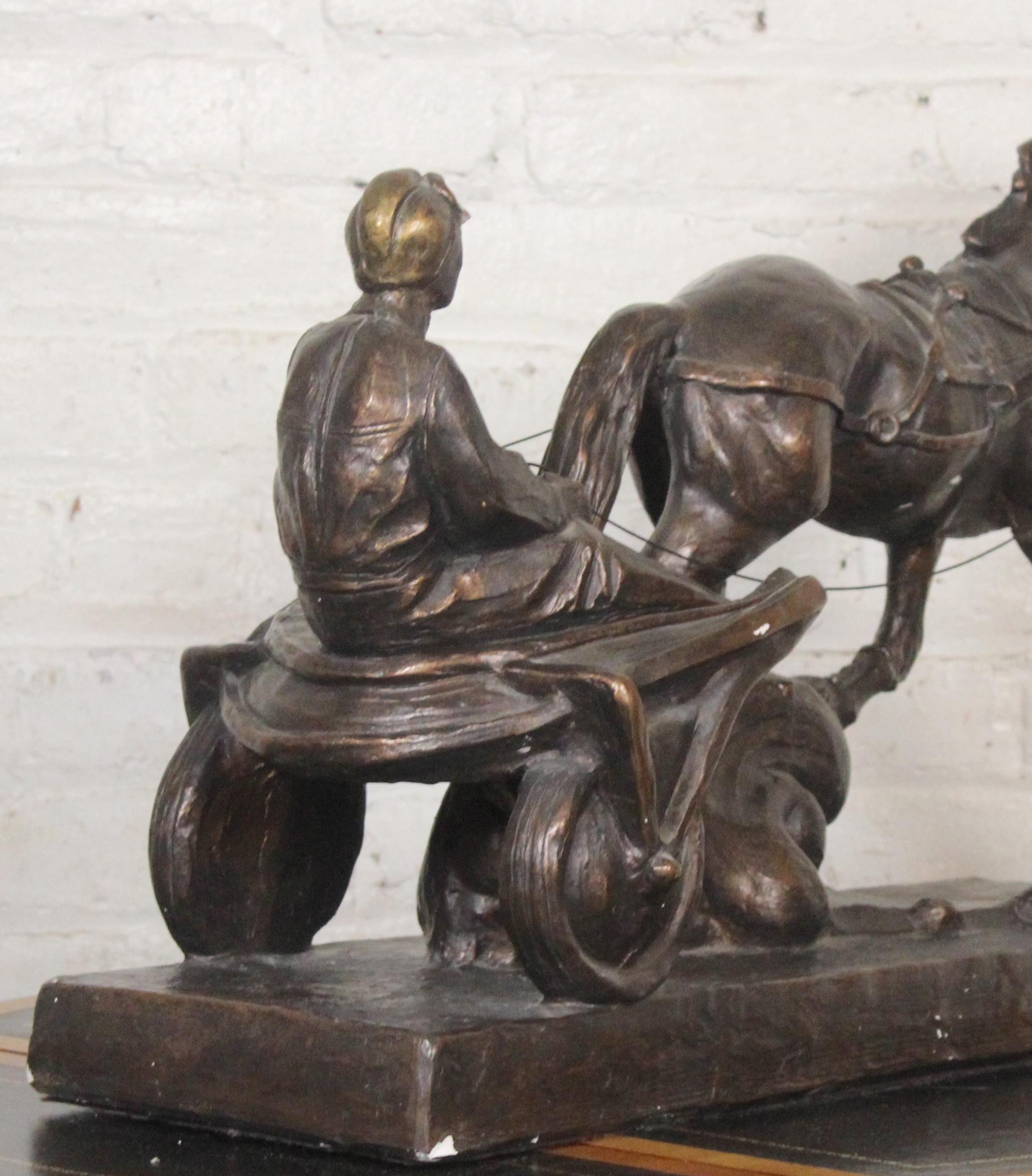 XX secolo Statua di Sulky Harness Racing in vendita