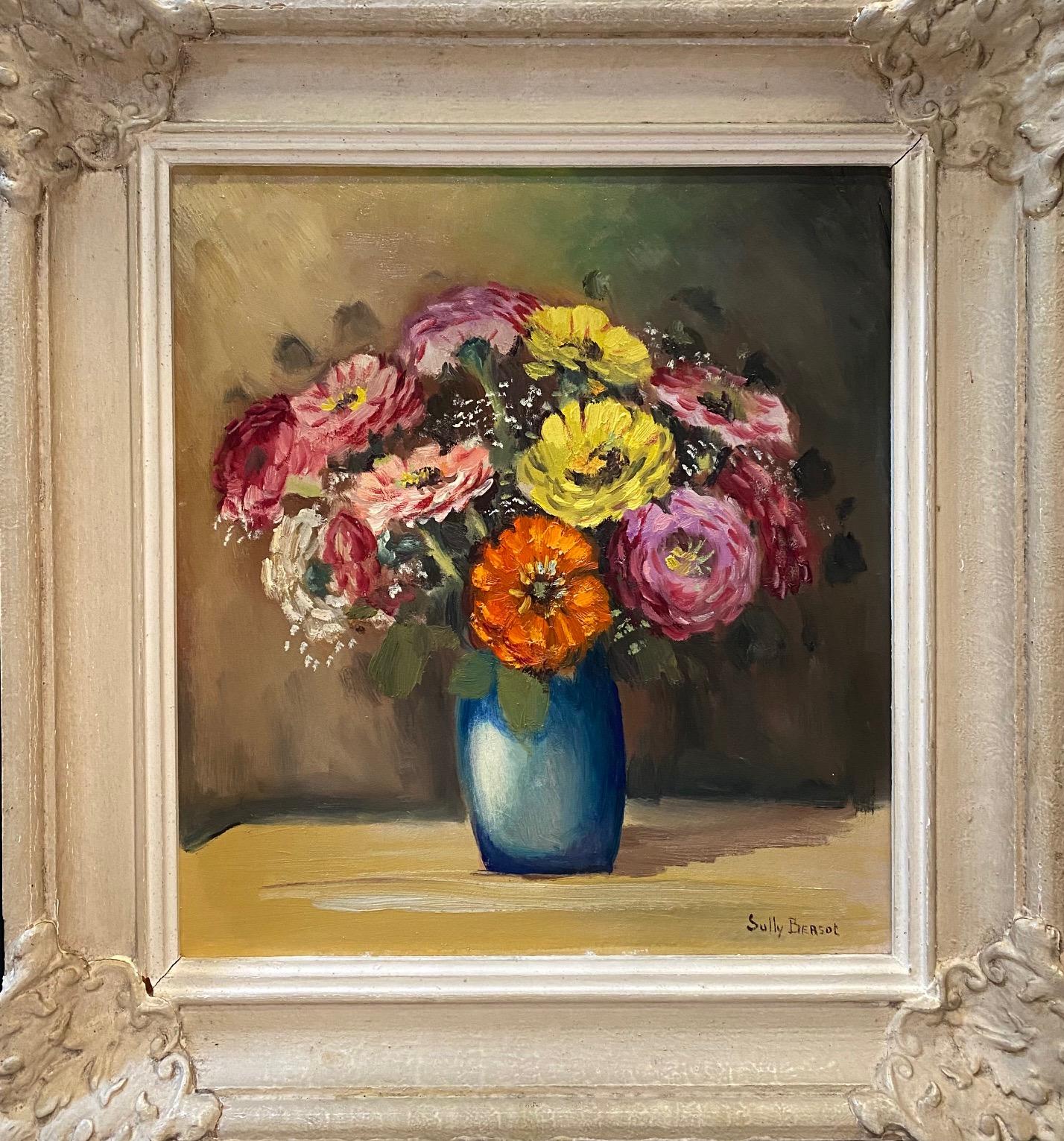 Bouquet by Sully Bersot - Oil on canvas 32x35 cm For Sale 1