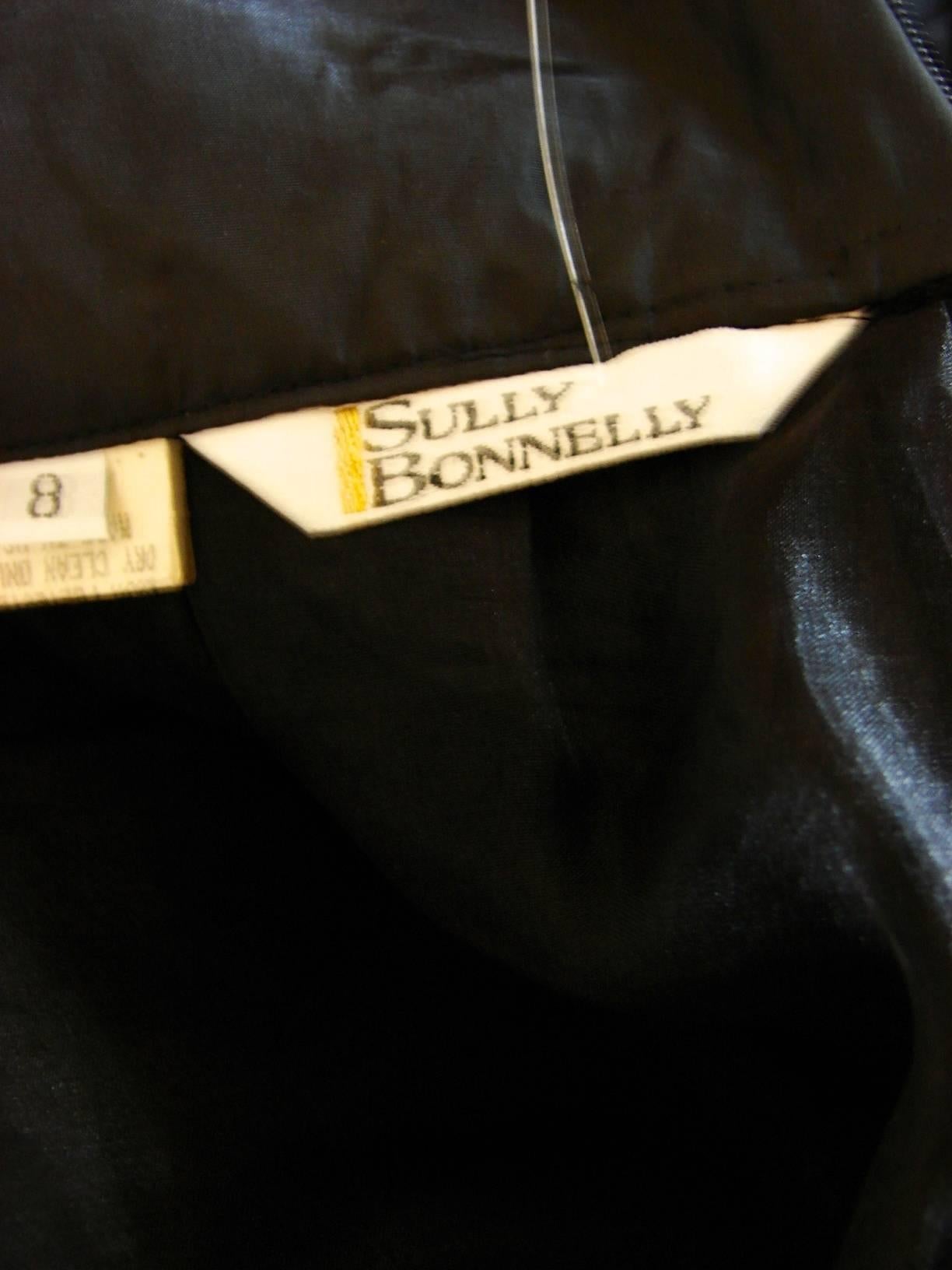 Sully Bonnelly Formal Rock Schwarz in voller Länge abstrakt plissiert Avant Garde Sz 8 im Angebot 6