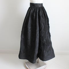 Sully Bonnelly Formal Skirt Black Full Length Abstract Pleated Avant Garde Sz 8