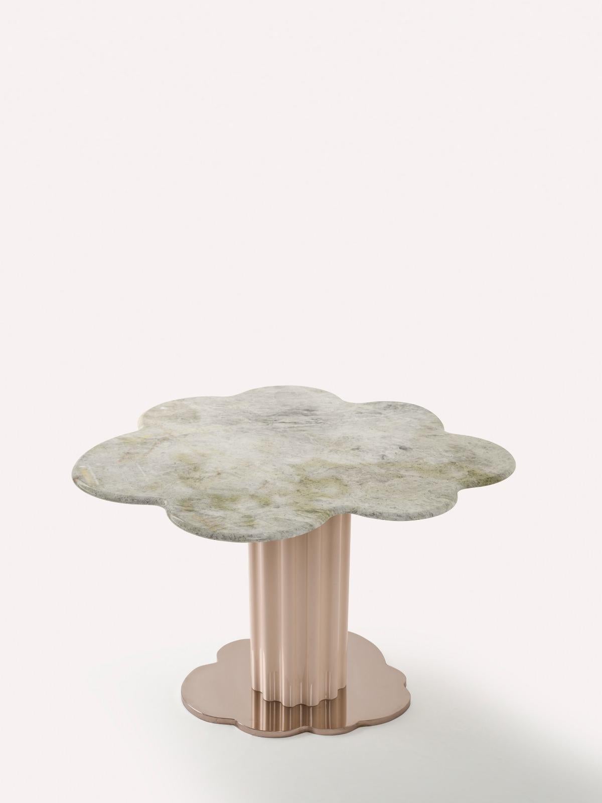 Sulpap Burgundy Marble Dining Table with Polished Chrome Metal Base For Sale 2