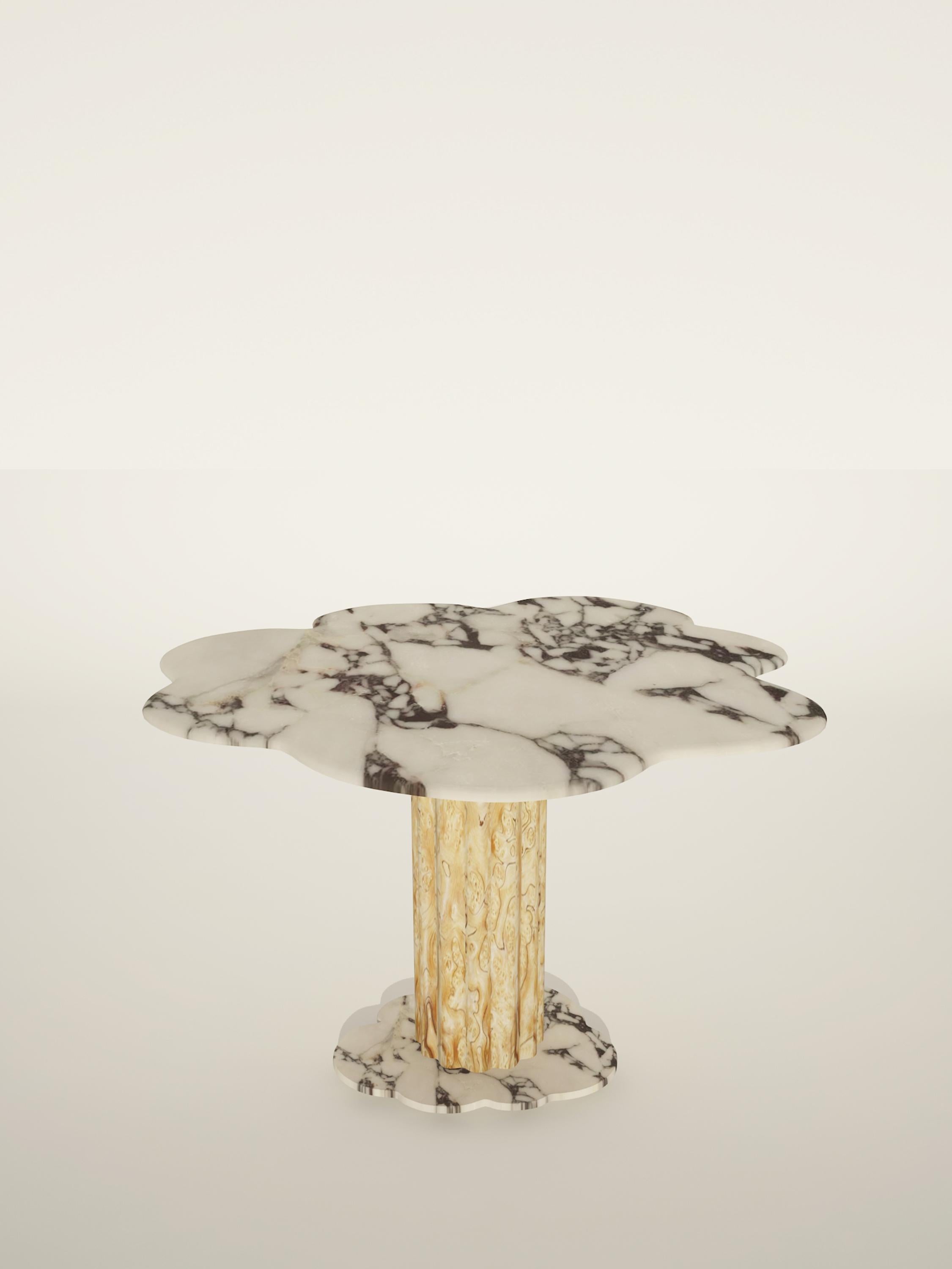 Sulpap Burgundy Marble Dining Table with Polished Chrome Metal Base For Sale 3