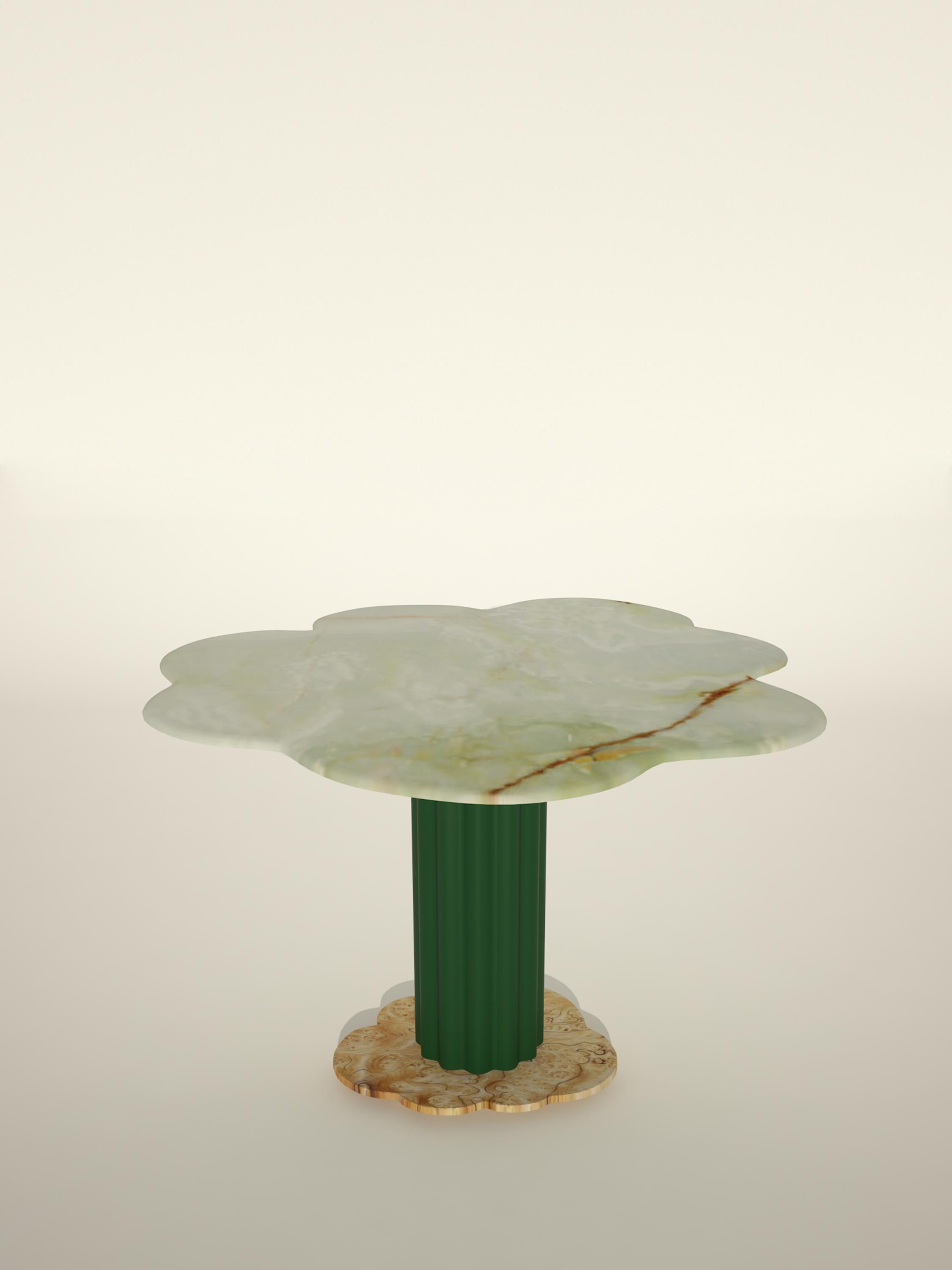 Sulpap Esstisch aus cremefarbenem Marmor mit poliertem Chromsockel im Angebot 4