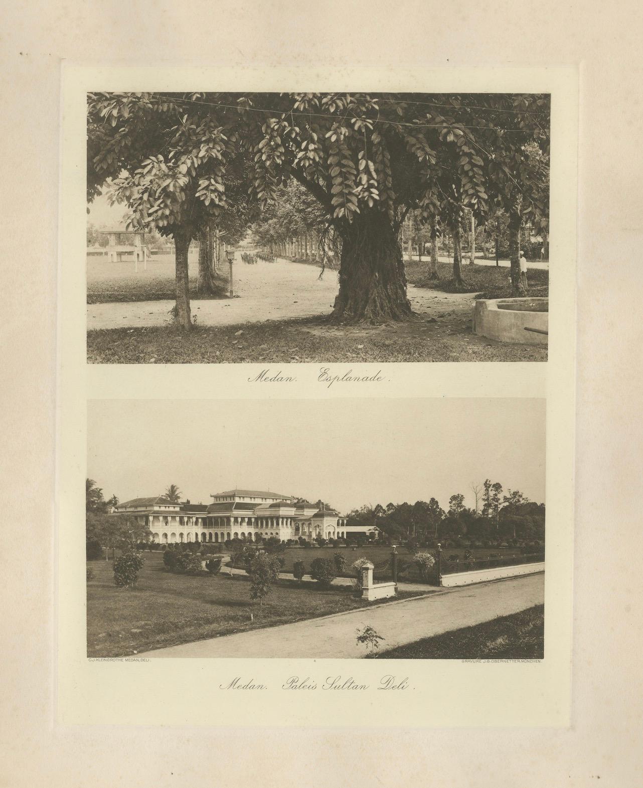 Carta Palazzo e spianata del Sultano di Deli, Medan, Sumatra, Indie Orientali Olandesi, 1910 ca. in vendita