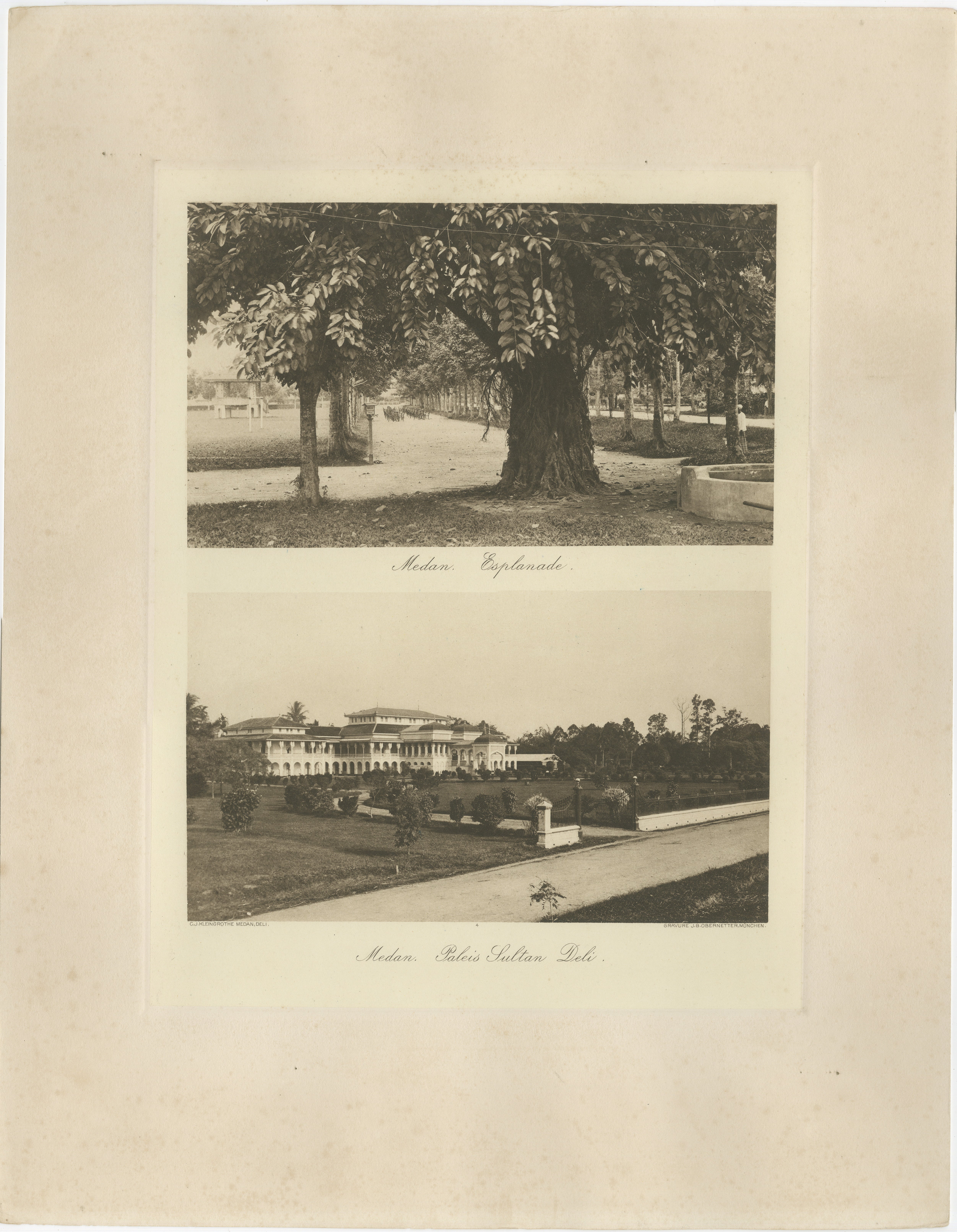 Palazzo e spianata del Sultano di Deli, Medan, Sumatra, Indie Orientali Olandesi, 1910 ca.