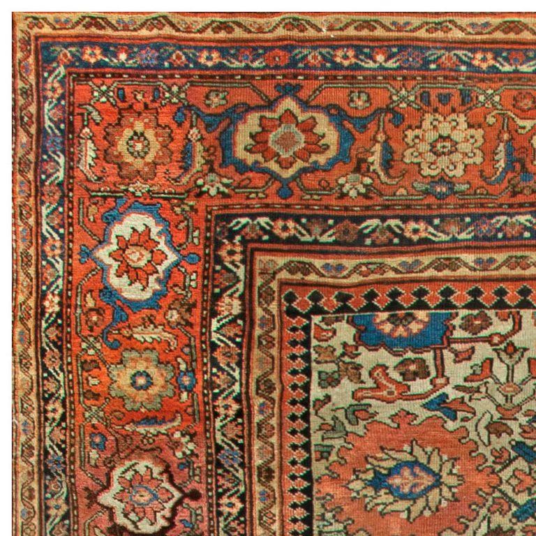 Hand-Knotted Authentic 19th Century Sultanabad Handmade Wool Rug For Sale