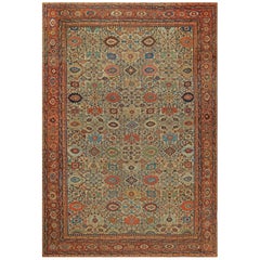 Authentic 19th Century Sultanabad Handmade Wool Rug