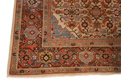 Sultanabad Antique Rug, Ivory Red Blue - 8'11" x 11'4"