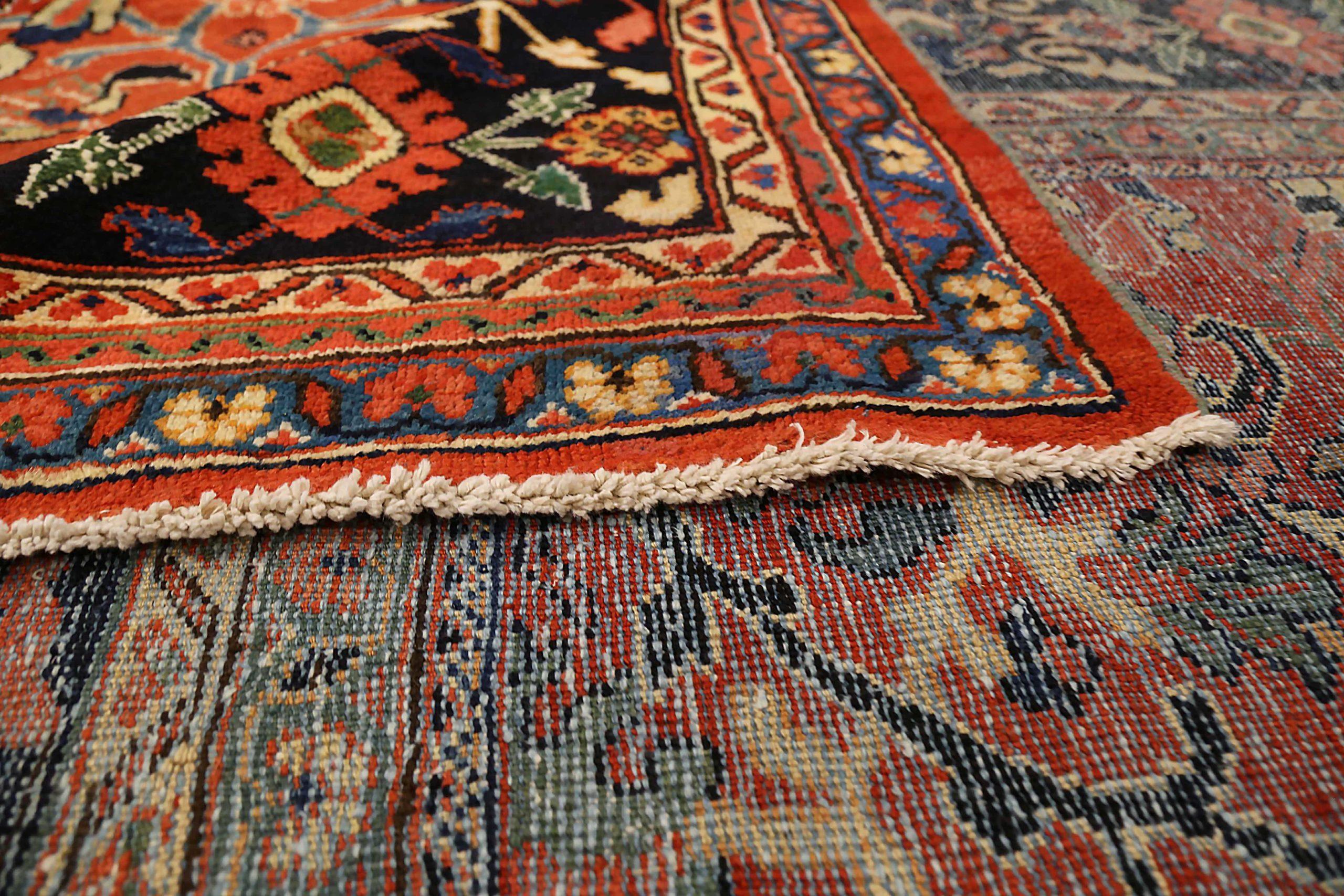 Persian Sultanabad Area Rugs - Wool Green Ivory Navy Blue Red 72807 In Excellent Condition For Sale In Dallas, TX