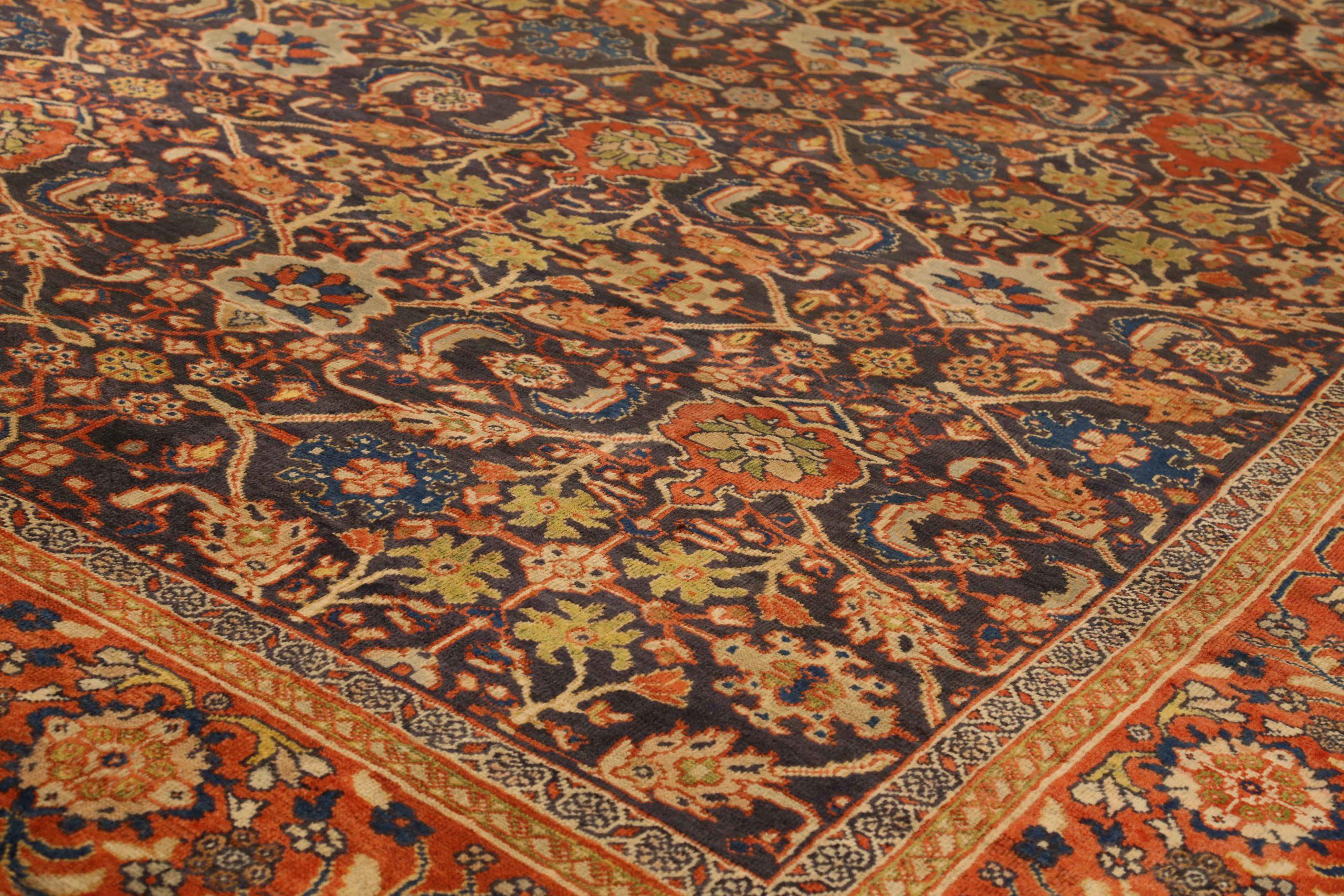 Alfombras Persas Sultanabad Rugs - Lana Marfil Azul Marino Rojo 10646 Asiático en venta