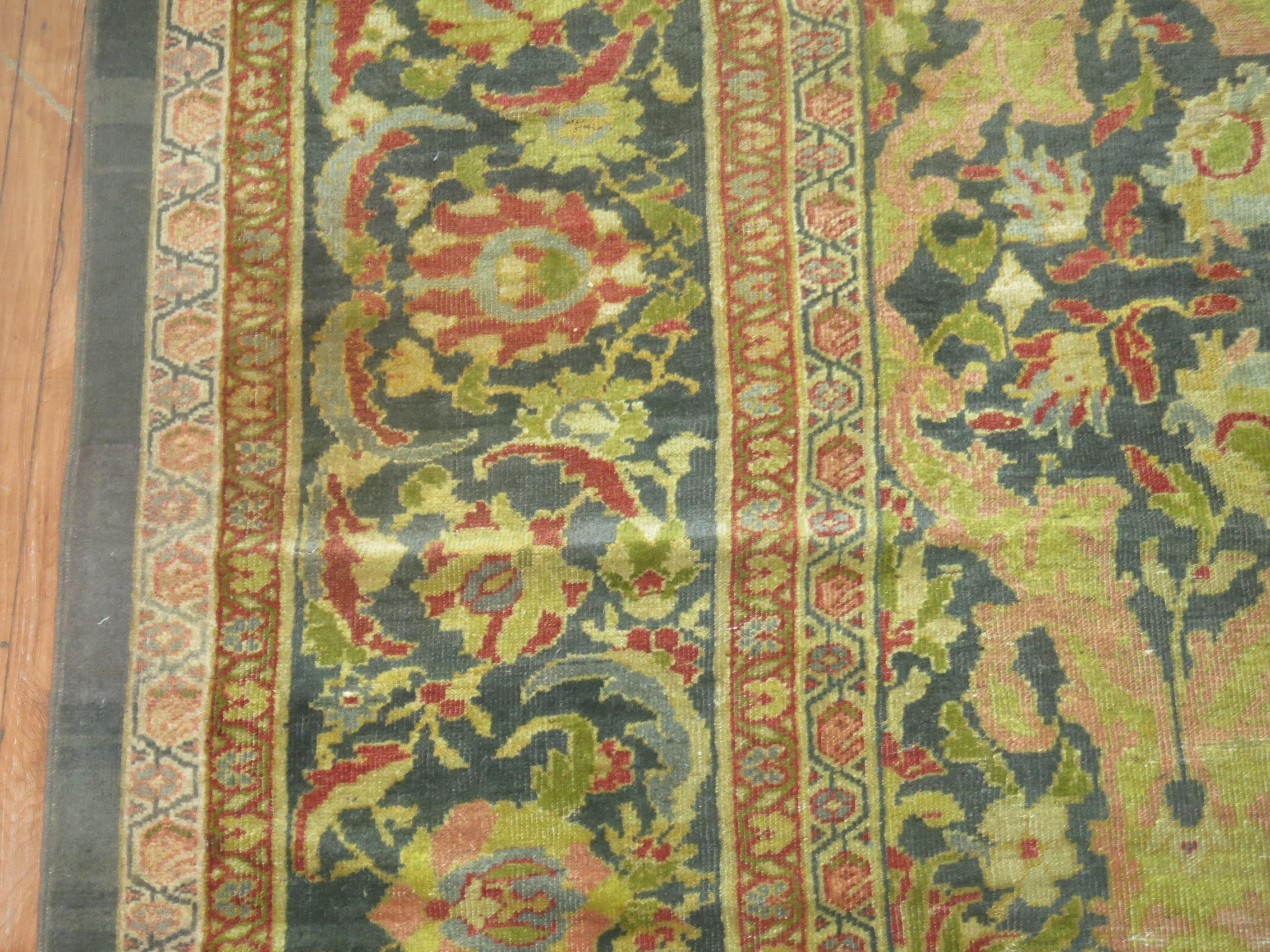 Green 19th Century Sultanabad Carpet Attributed to Ziegler and Co For Sale 10