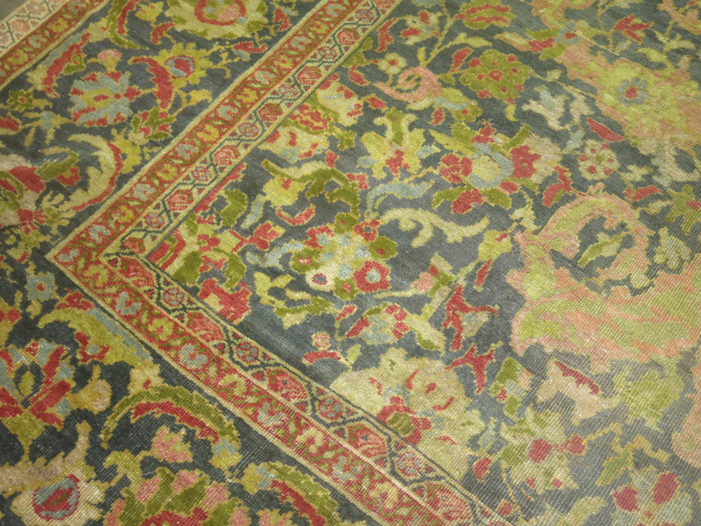 Green 19th Century Sultanabad Carpet Attributed to Ziegler and Co For Sale 11