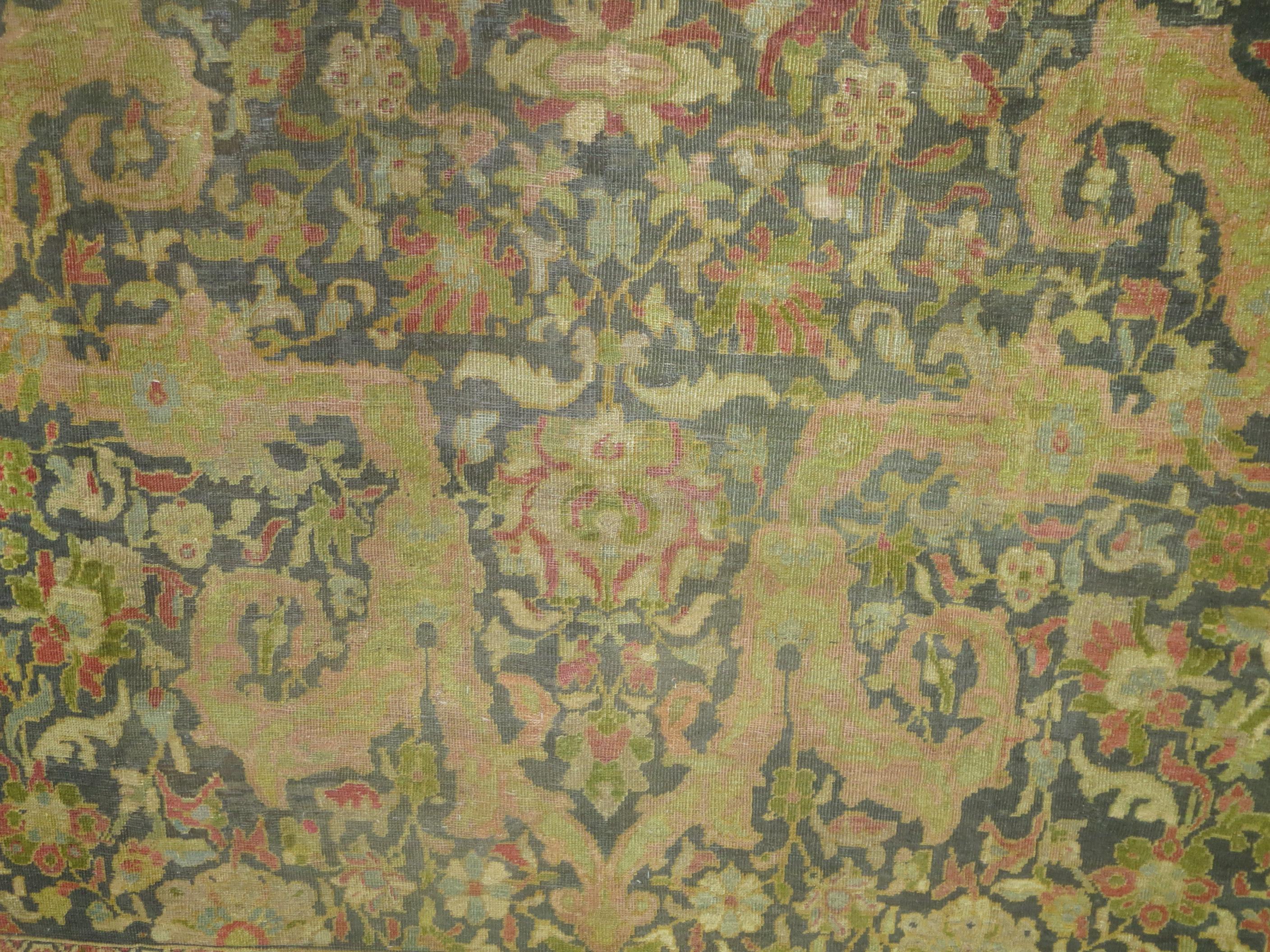 Green 19th Century Sultanabad Carpet Attributed to Ziegler and Co For Sale 13