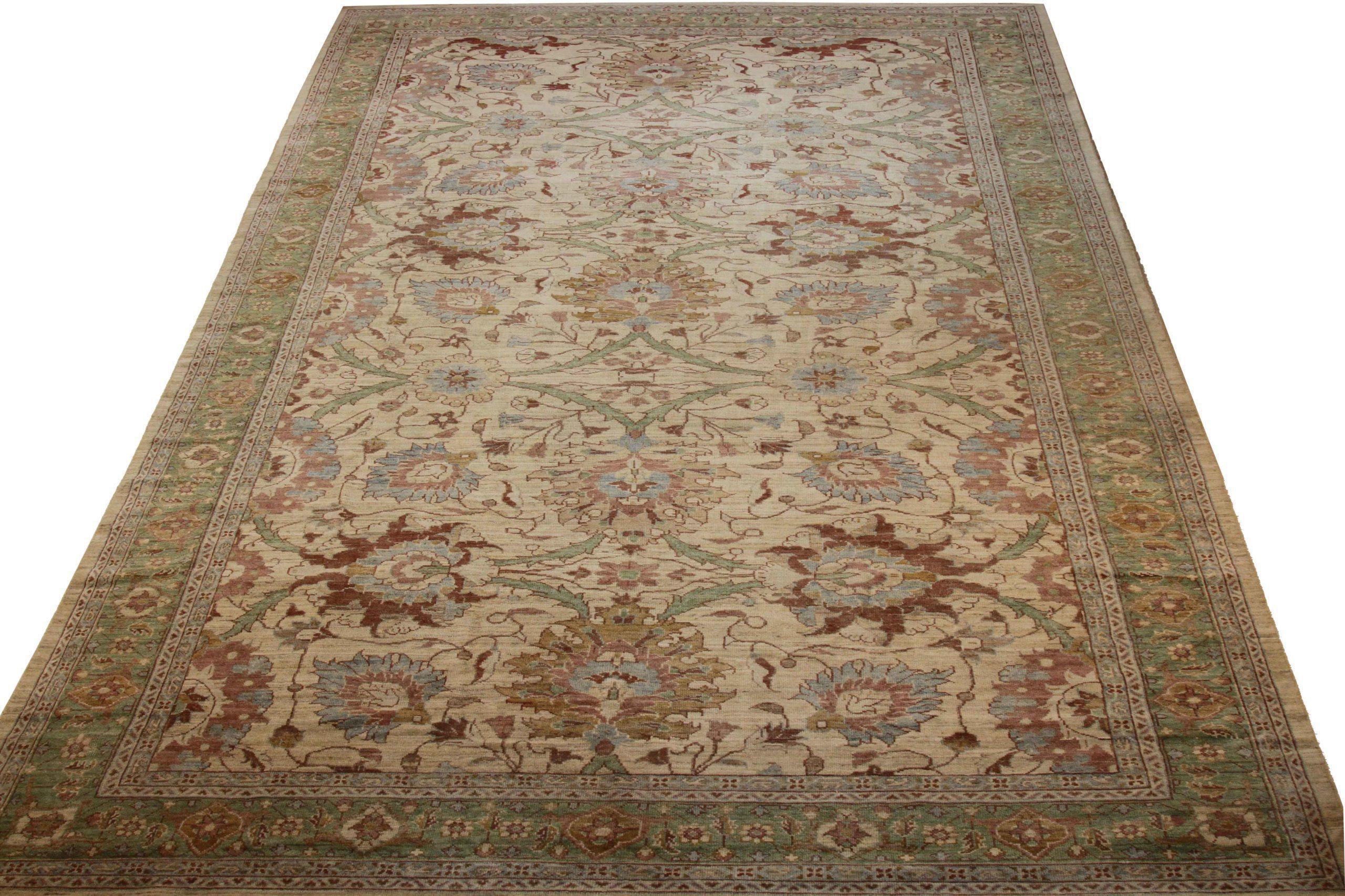 Scopri l'eleganza di questo Sultanabad unico nel suo genere, caratterizzato da una splendida lavorazione artigianale del 1990 circa. Progettato con una meticolosa attenzione ai dettagli, questo design esclusivo è perfetto per valorizzare il tuo