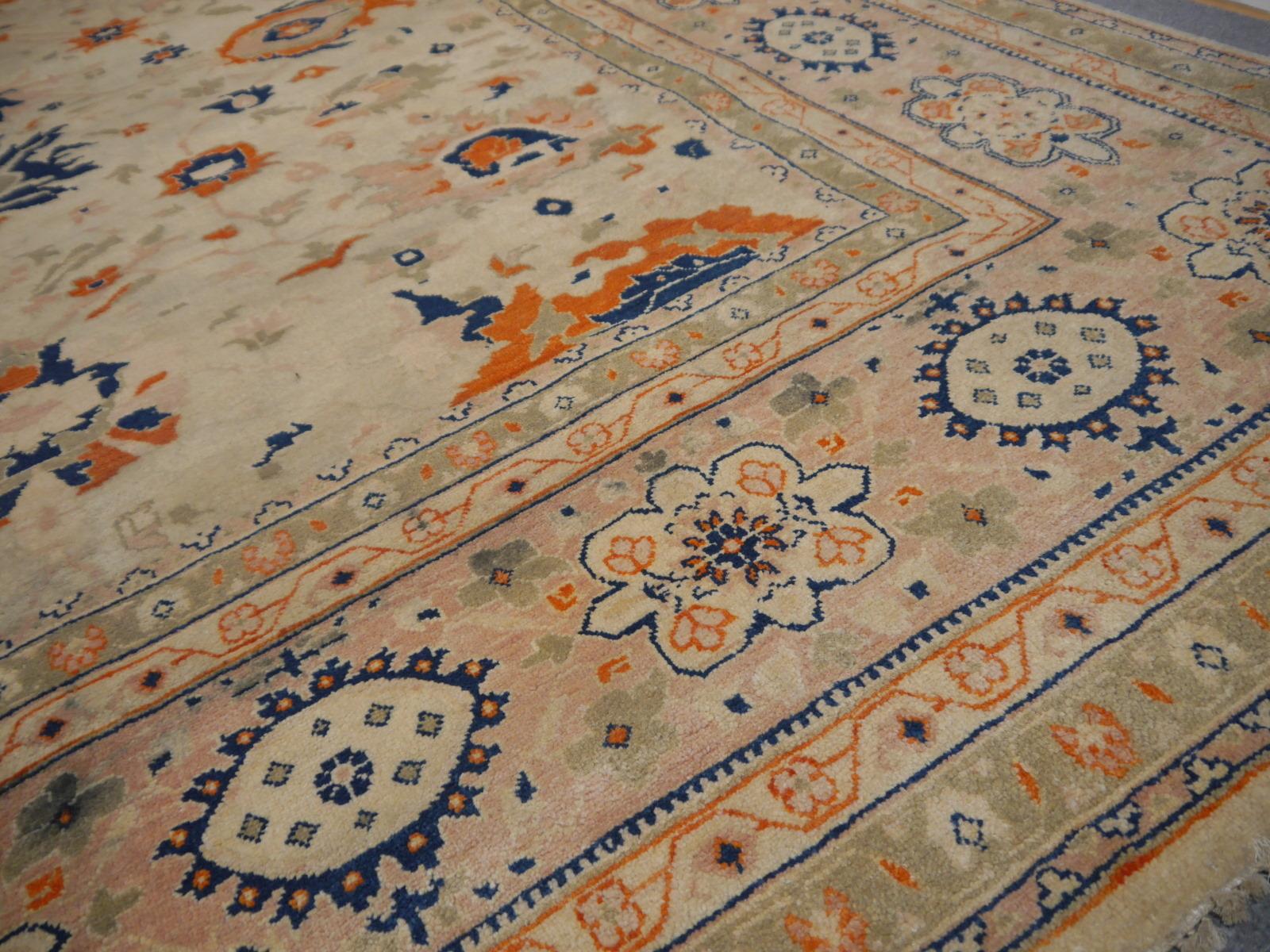 Contemporary 8 x 10 ft Sultanabad Mahal Design Rug Hand Knotted Wool Pile For Sale