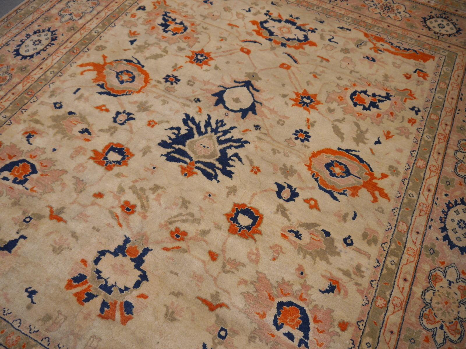 8 x 10 ft Sultanabad Mahal Design Rug Hand Knotted Wool Pile For Sale 1