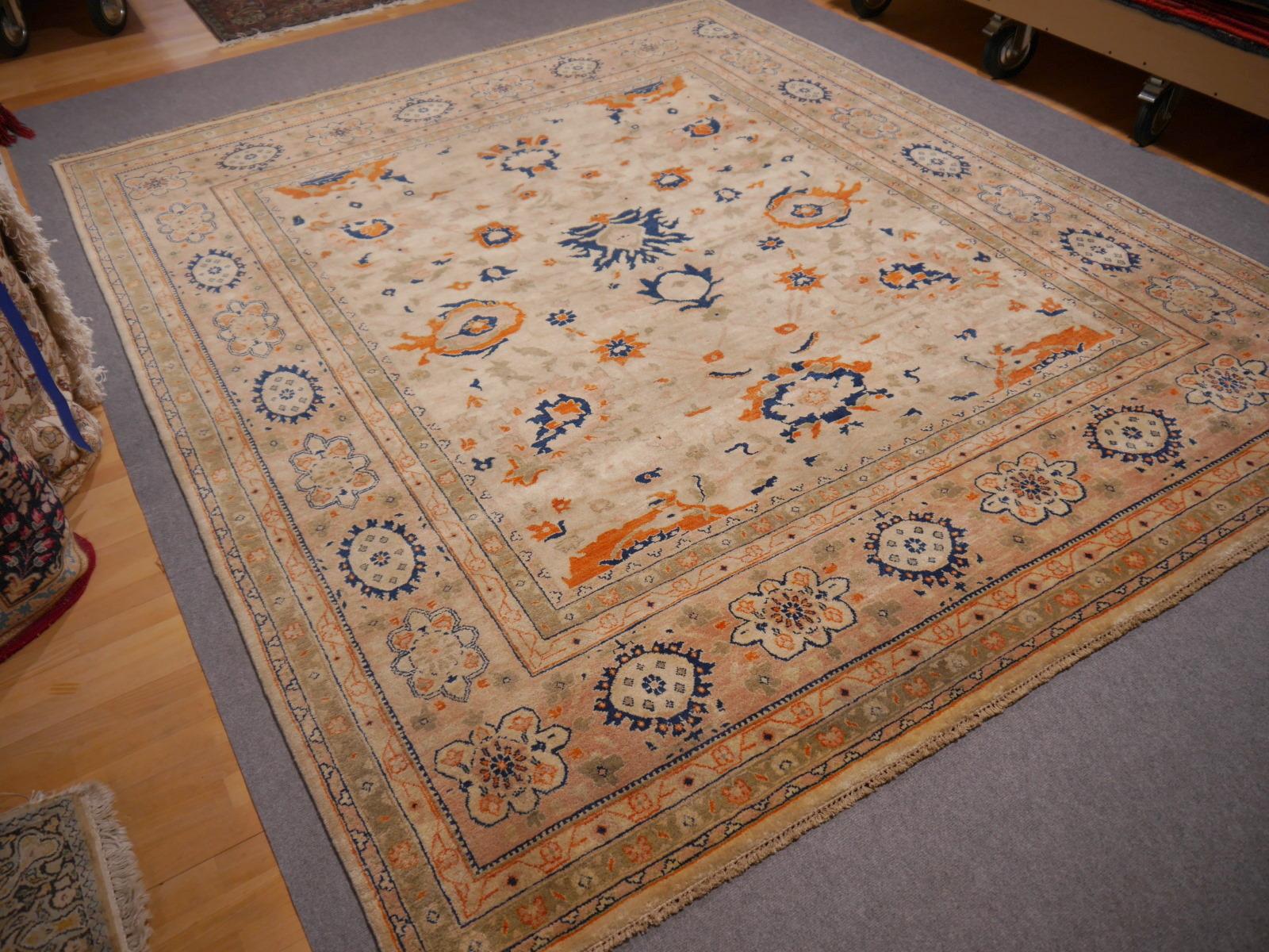 8 x 10 ft Sultanabad Mahal Design Rug Hand Knotted Wool Pile For Sale 2