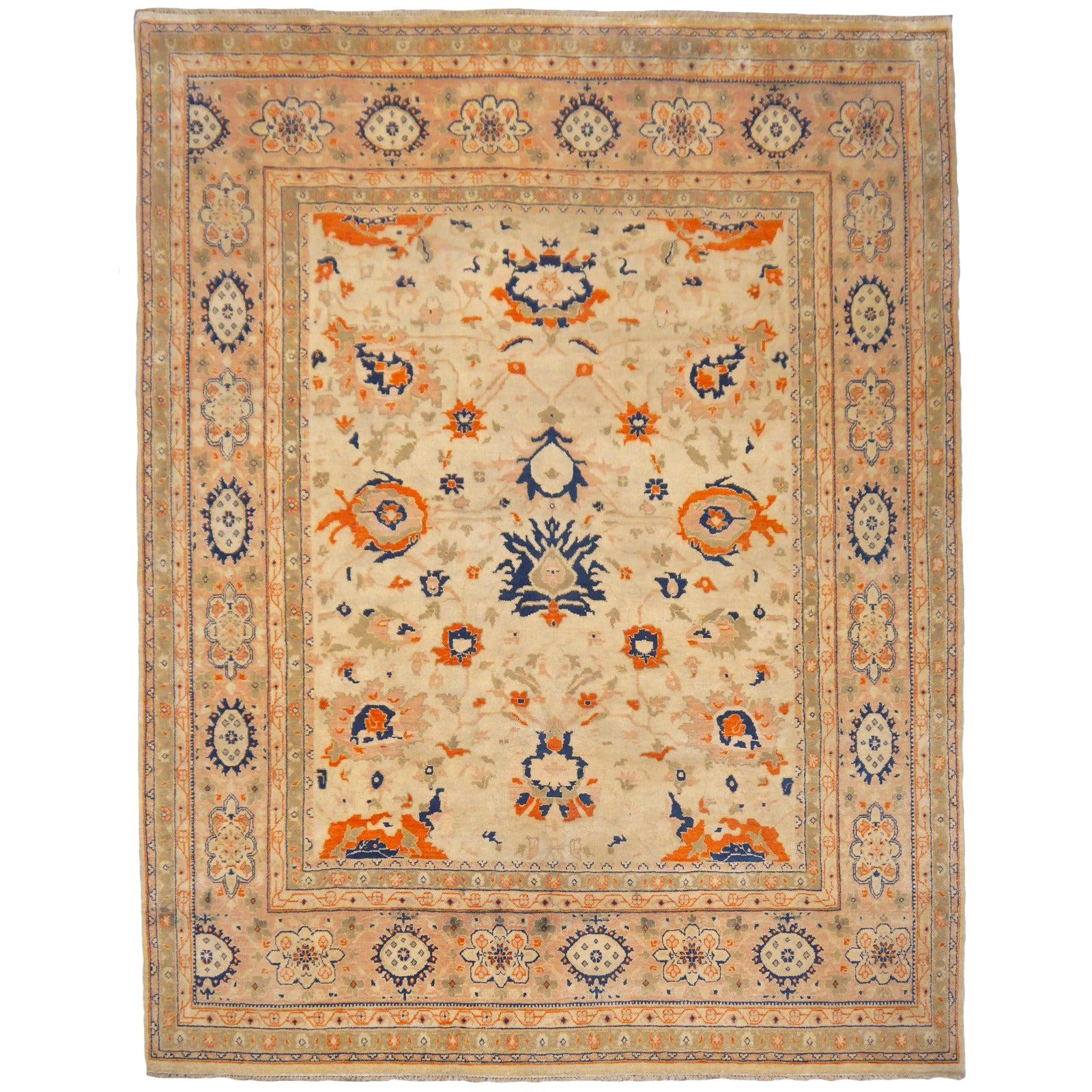 Tapis Sultanabad Mahal à motif de poils de laine noués à la main de 8 x 10 pieds en vente