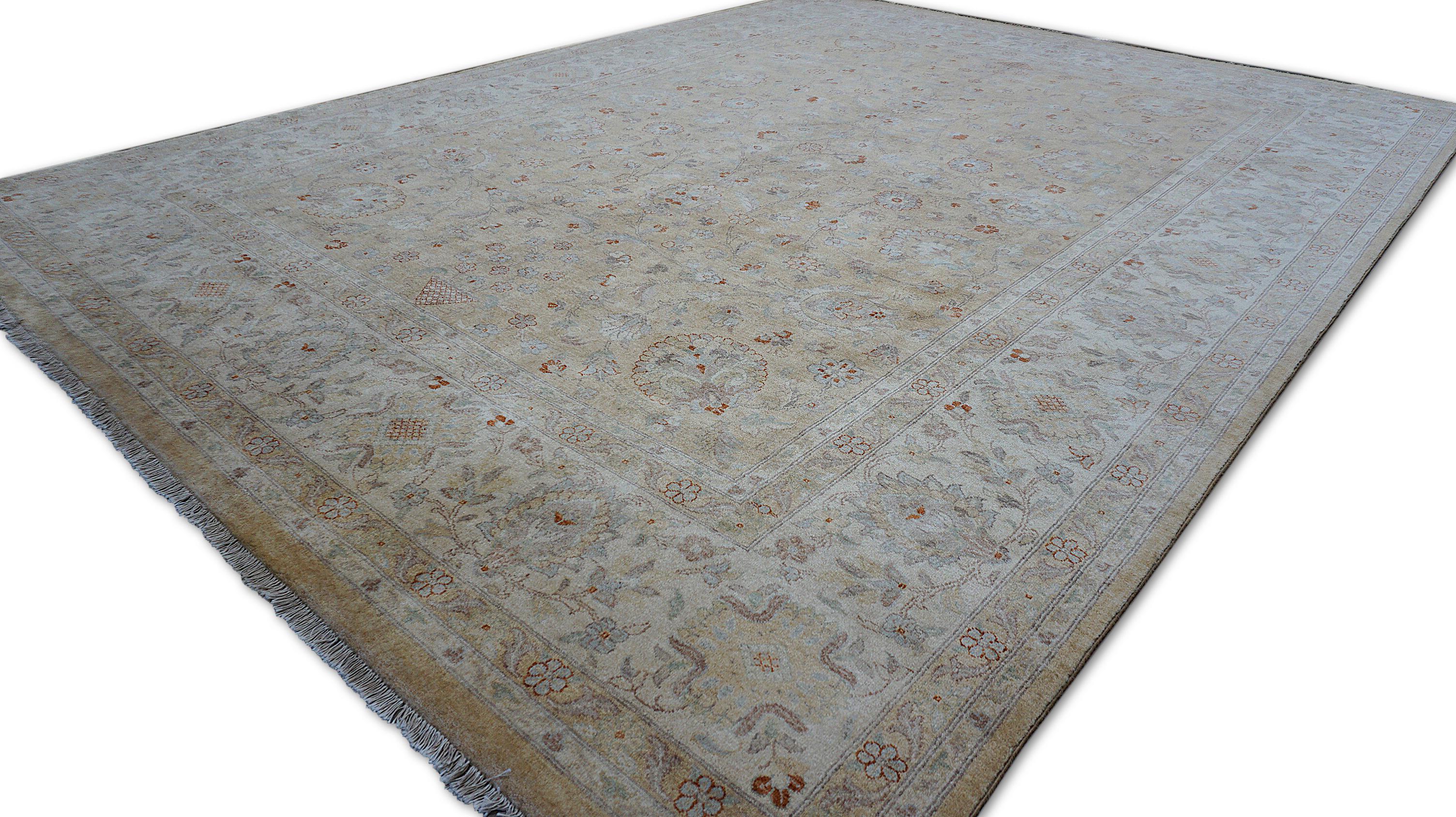 Sultanabad Rugs Beige y Oro Alfombra Anudada a Mano 8'11''x11'10'' en Nuevo estado para la venta en Torrance, CA