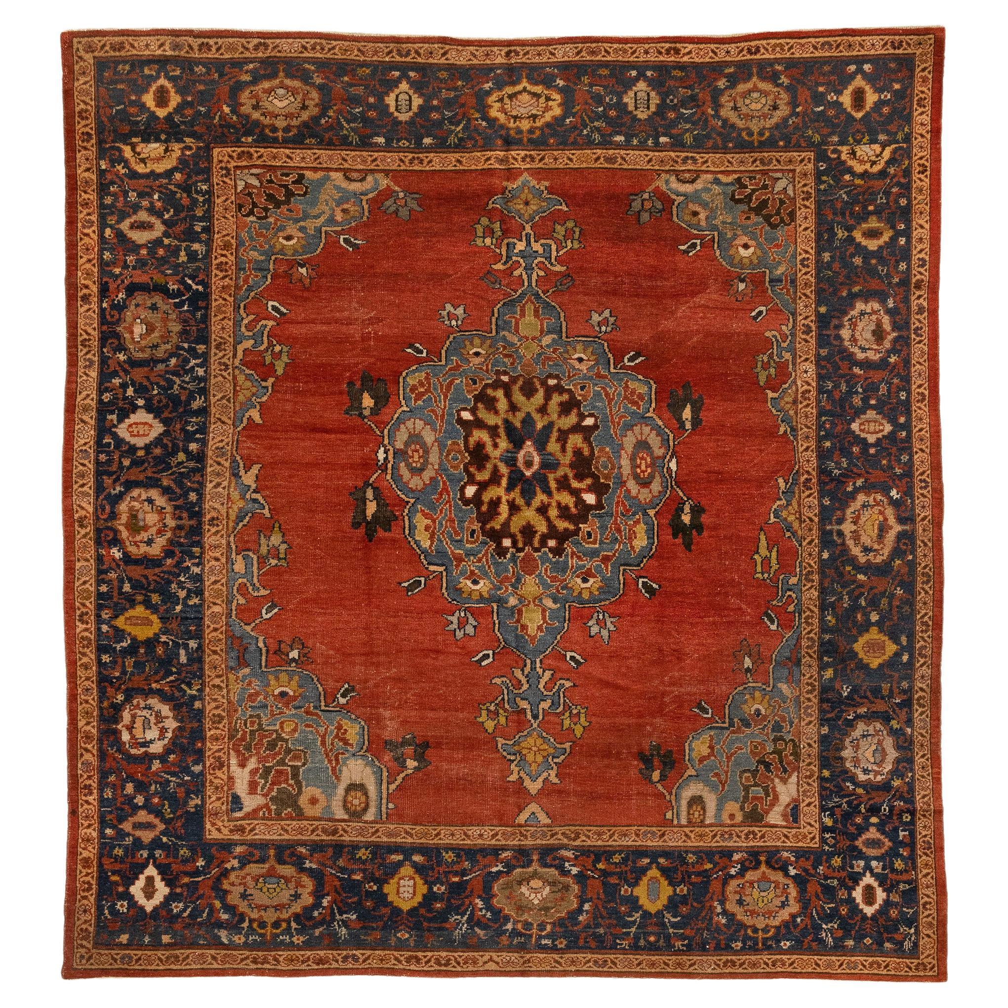 Sultanabad Rug Antique, circa 1870s For Sale