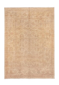 Sultanabad Rugs Champ de sable délavé avec motifs botaniques tonaux