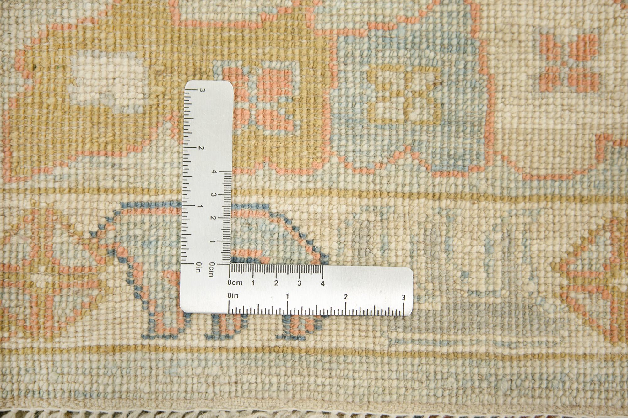 Sultanabad Rugs, noué à la main, 13 × 9.7 ft - Bleu clair, beige et marine en vente 1