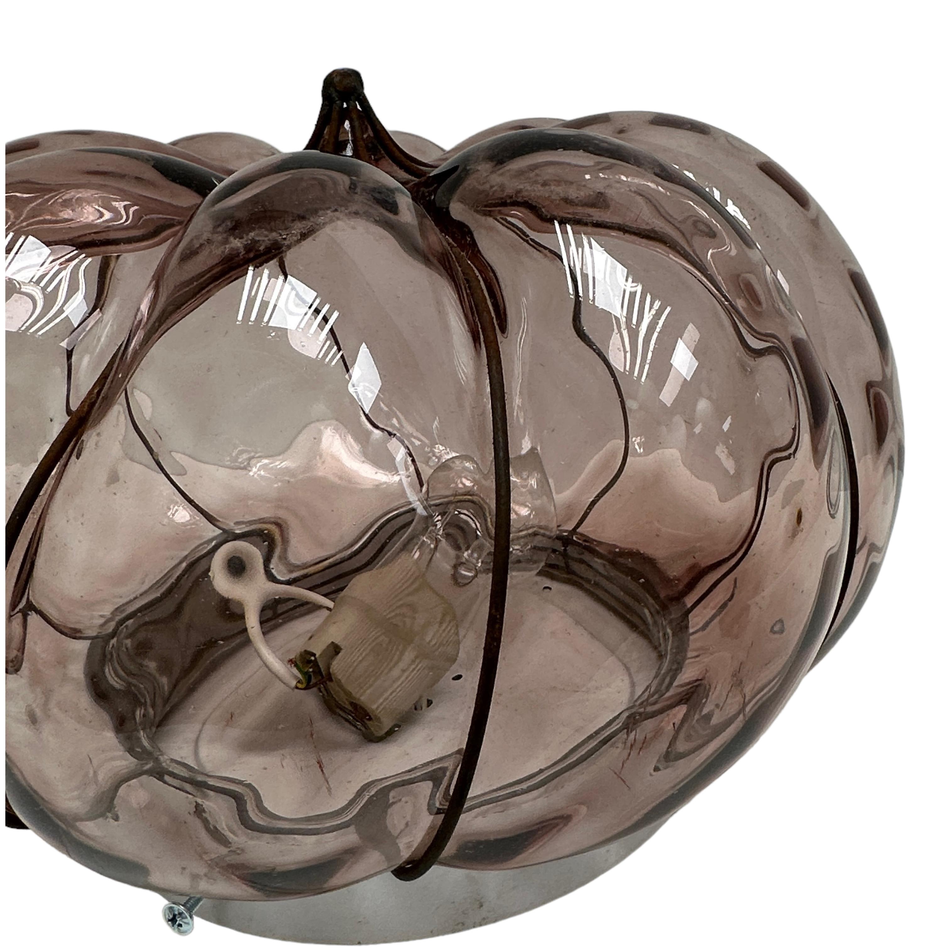 Metal Sultano Iron Caged Venetian Glass Flush Mount or Sconce, Italy 1950s