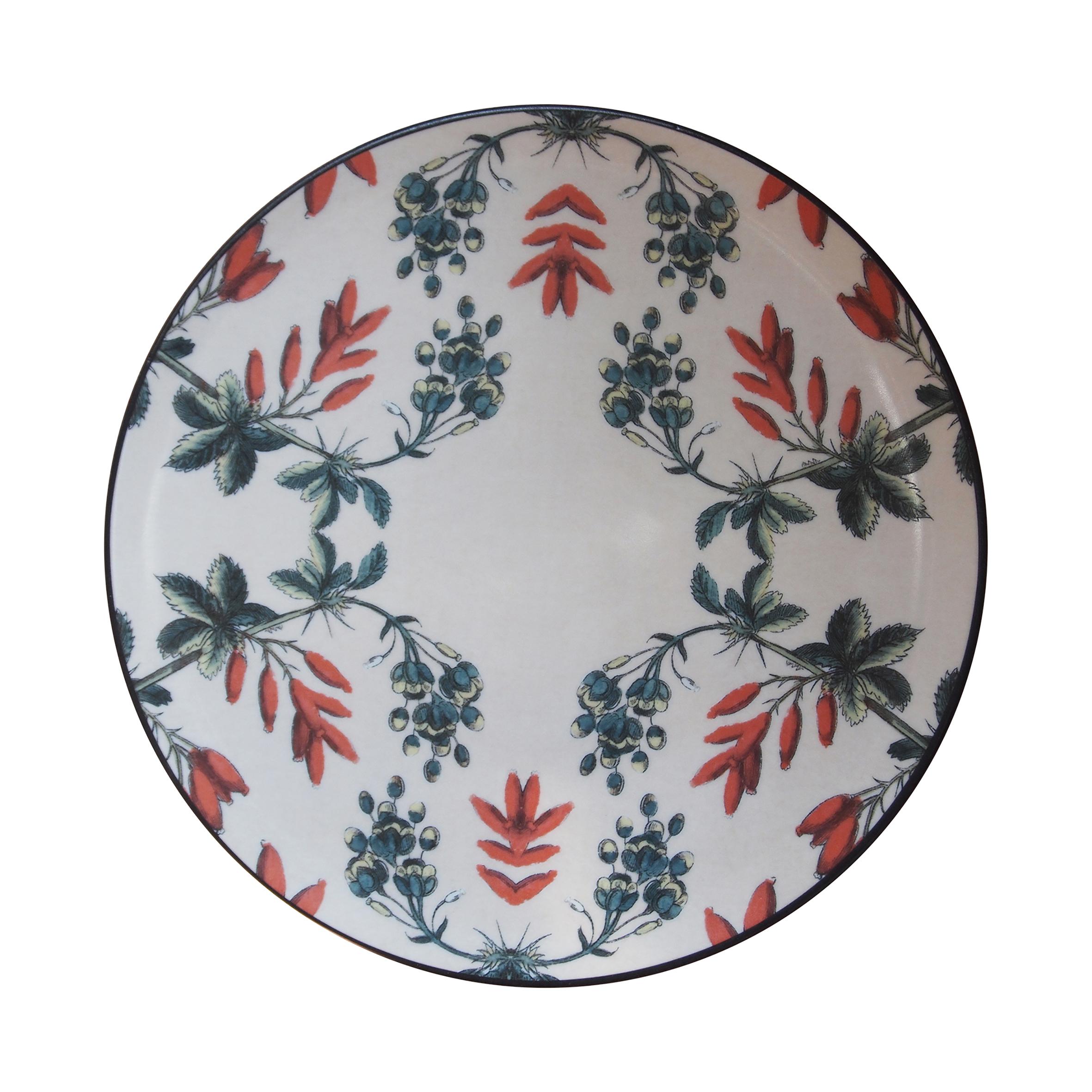Sultan's Journey Flowers Porcelain Plate by Patch NYC for Les-Ottomans