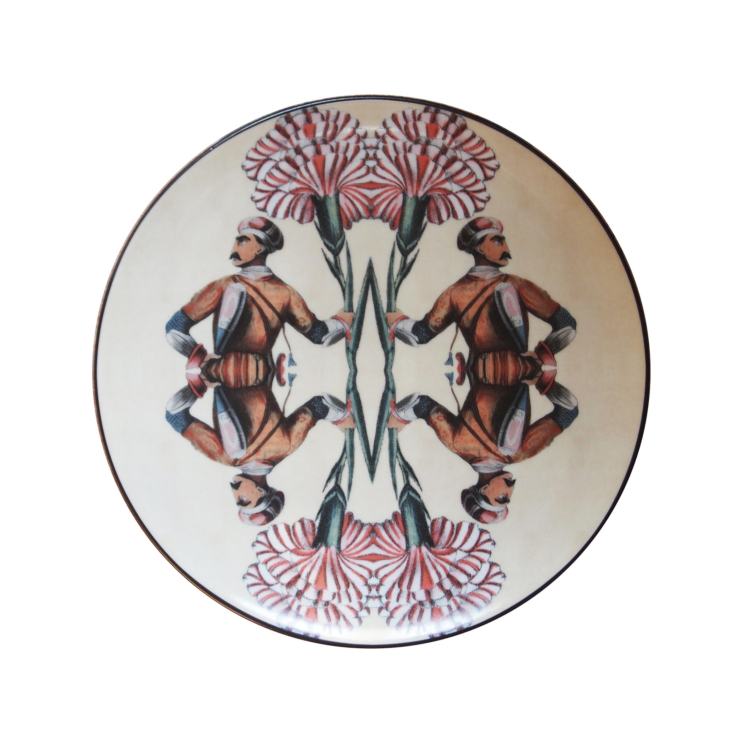 Sultan's Journey Soldier Porcelain Plate by Patch NYC for Les-Ottomans