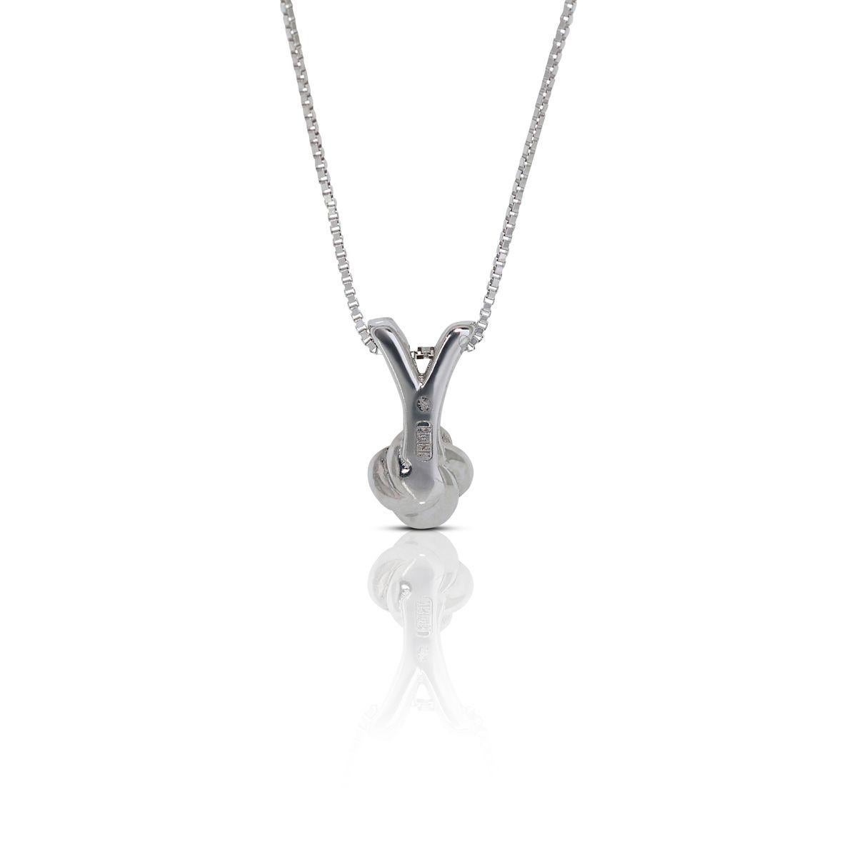 Women's Sultry White Gold Solitaire Diamond Necklace For Sale
