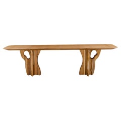 Suma Dining Table with Teak Veneered Top and Organic Solid Wood Legs