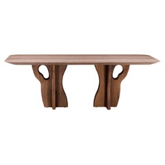 Suma 86" Dining Table with Walnut Veneered Top and Organic Solid Wood Legs