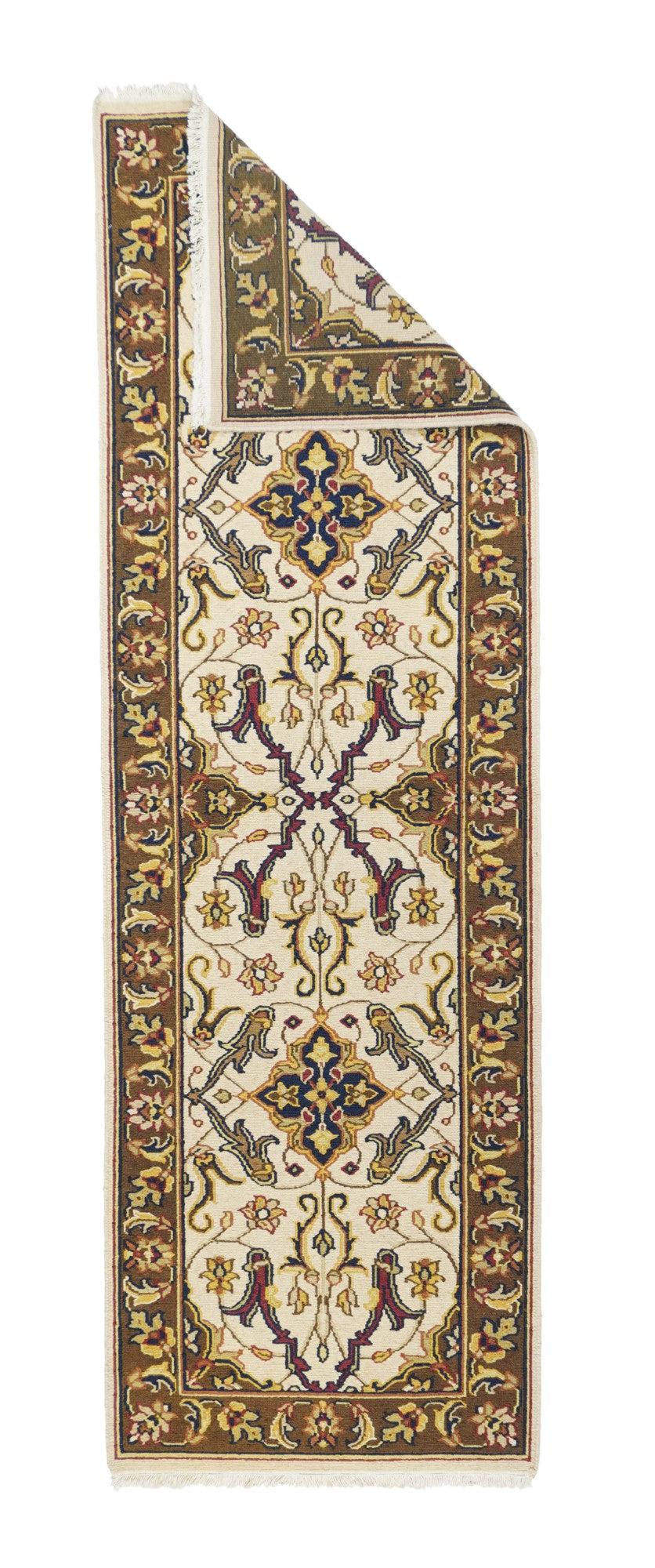 Sumak Runner 2'5'' x 8'0'. A technique rather than a specific type, in which warps are wrapped by colored wefts to create a pattern. Caucasian, Turkish, Persian and other types. Produces a flat surface, pileless rug which may be turned over for