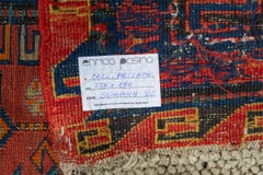 Antique Sumakh Large Rug, Red Background with Blue Medallions, 1900