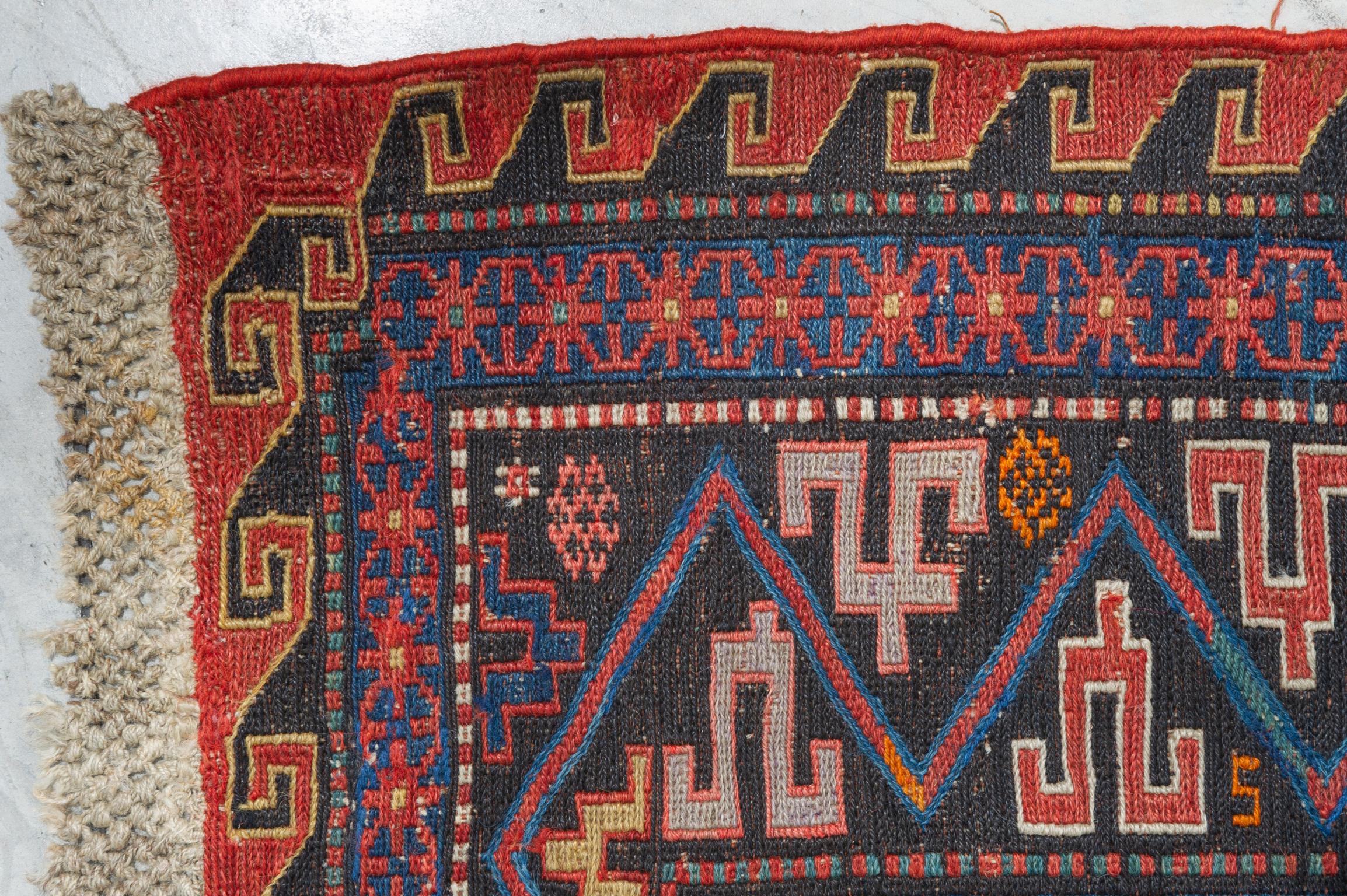 Antiker Sumachischer Teppich aus Privatsammlung (Wolle) im Angebot