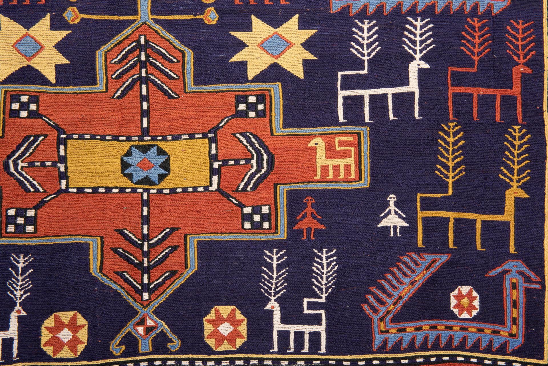 Turkmen SUMAKH Carpet in Silk For Sale