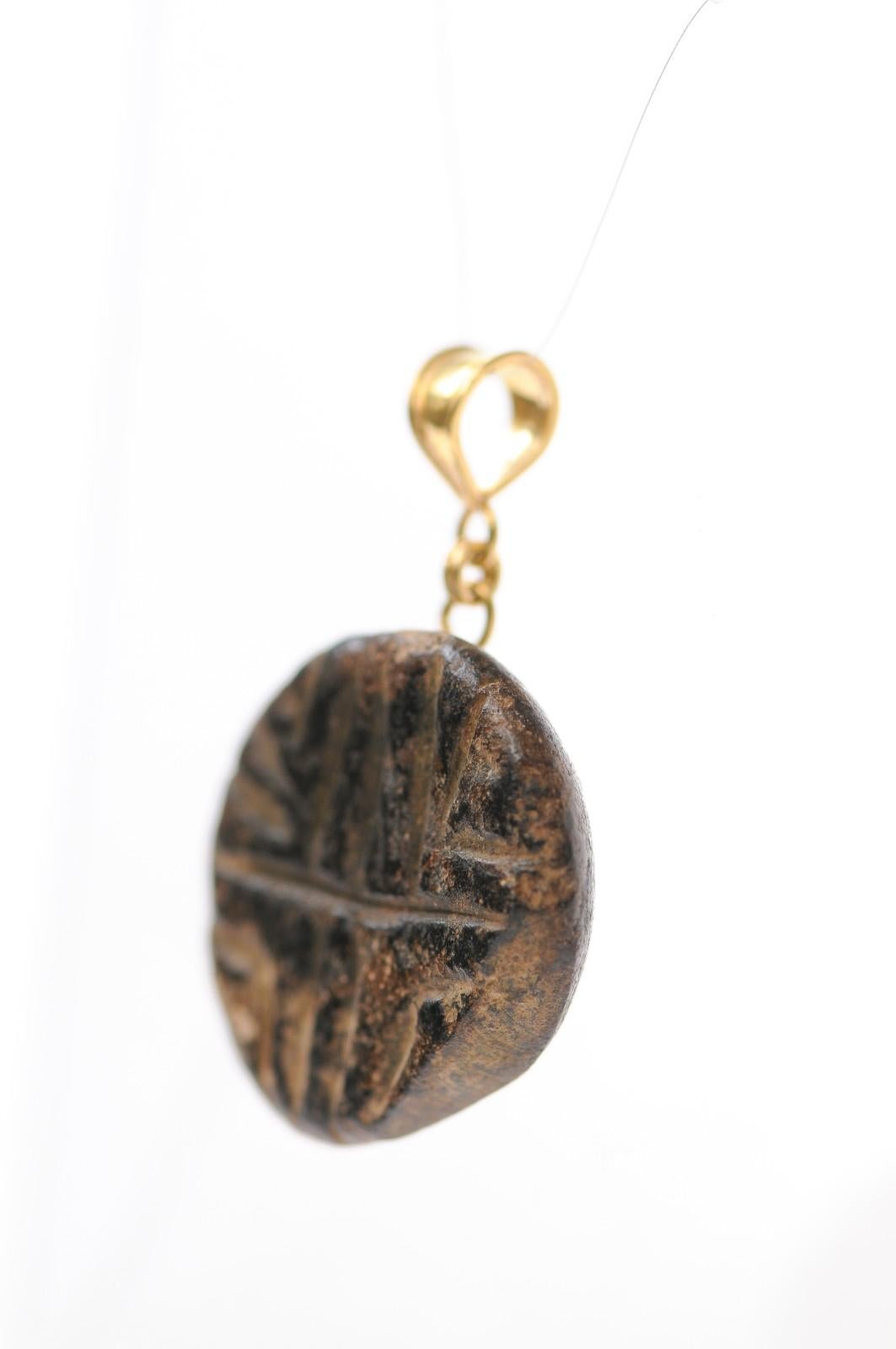 Women's or Men's Sumarian Steotite Stamp Pendant For Sale
