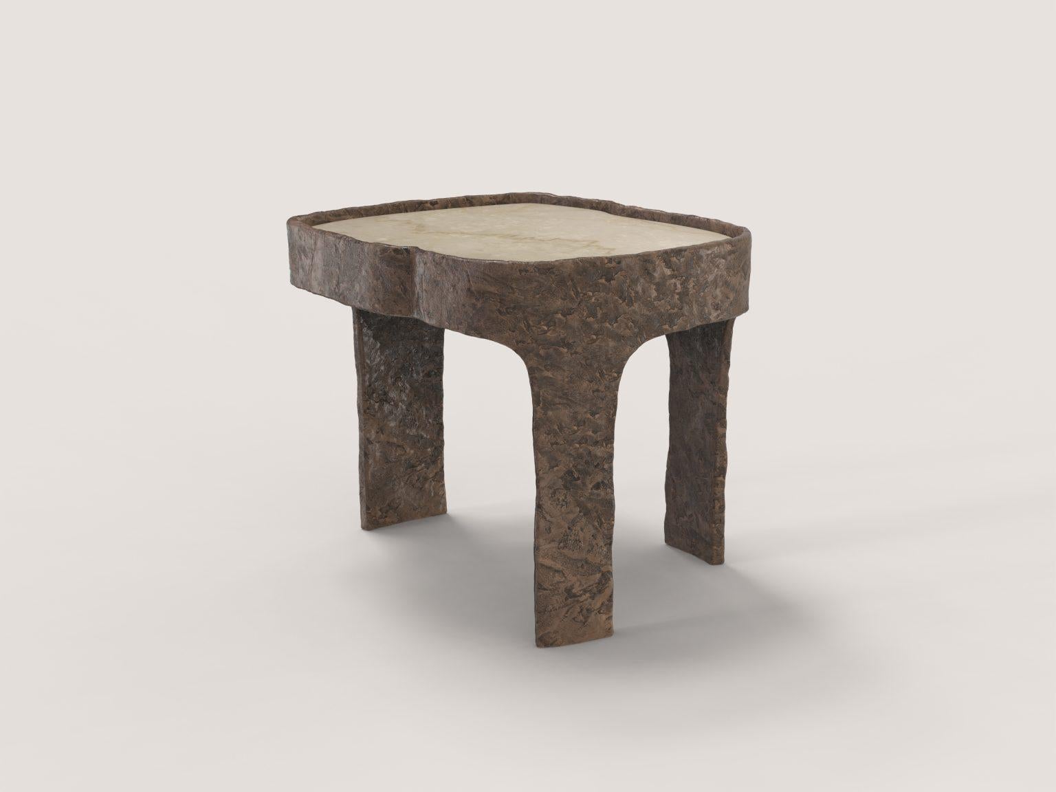 Italian Sumatra Bronze V1 Side Table by Edizione Limitata For Sale