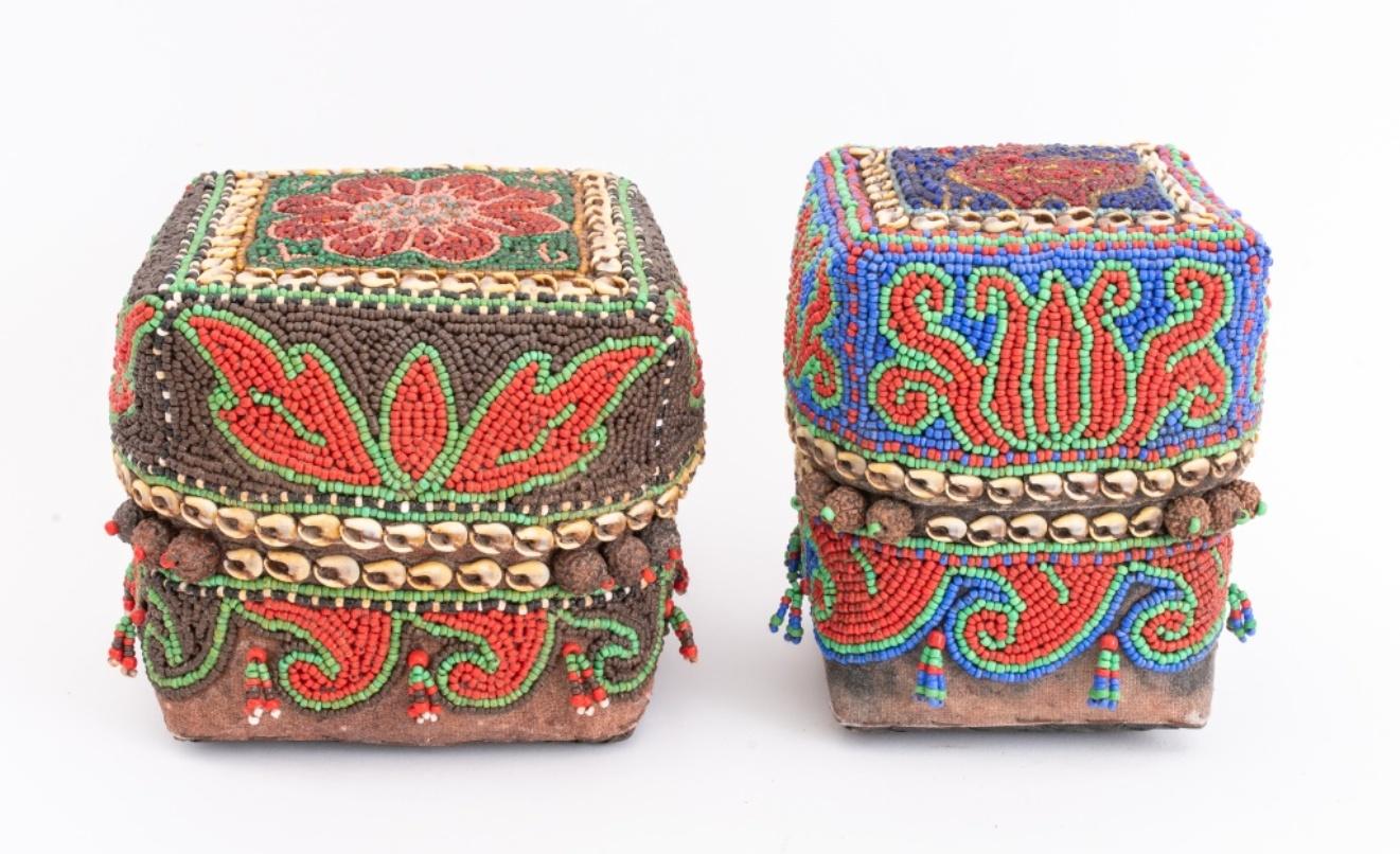 Sumatran Beaded Boxes, Group of 9 For Sale 4