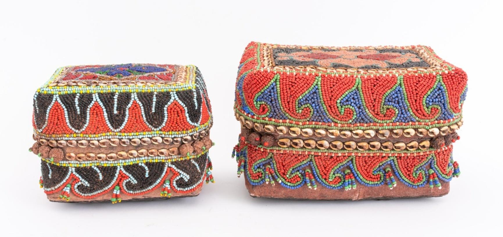 Sumatran Beaded Boxes, Group of 9 For Sale 5