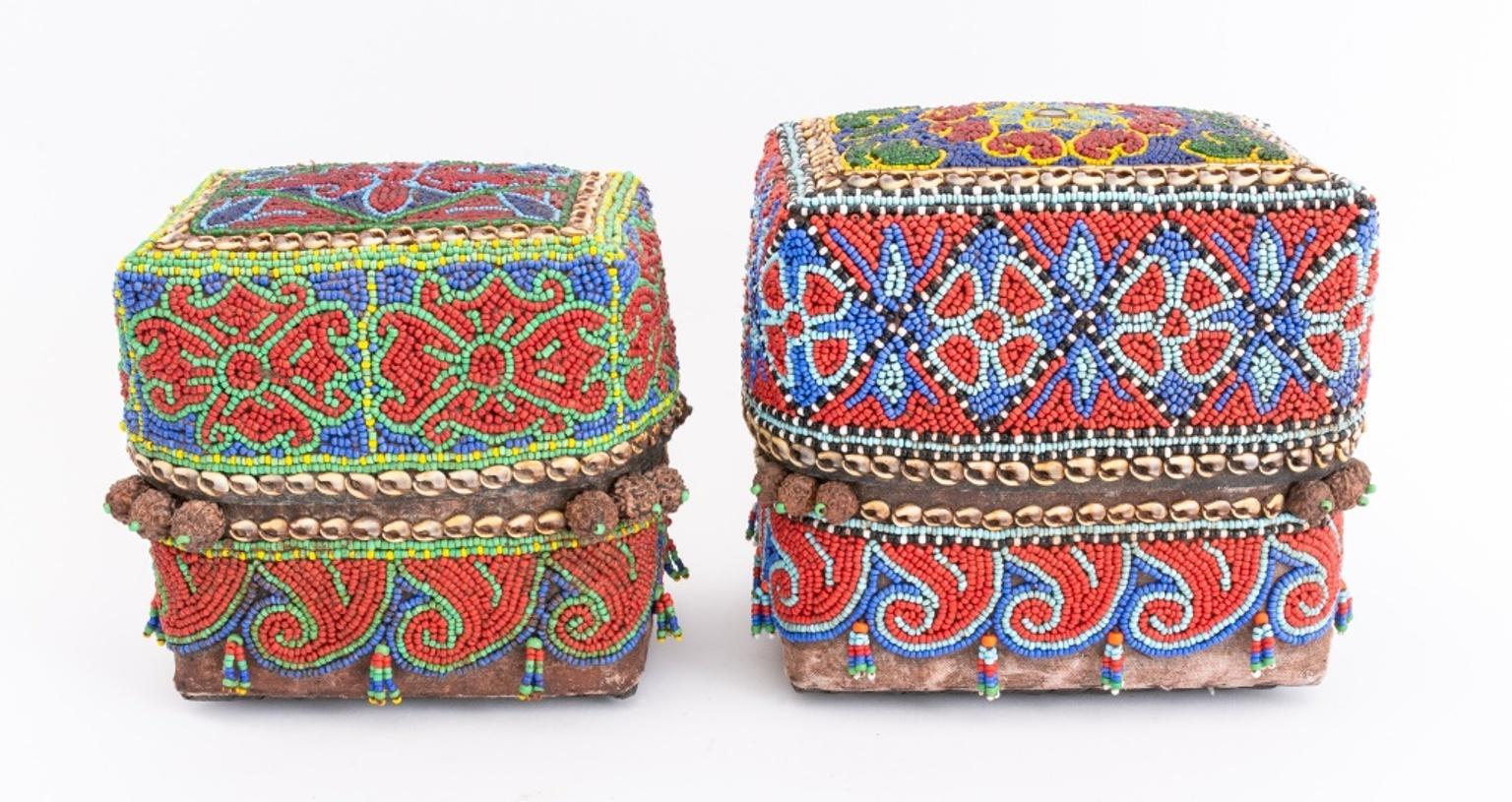 Sumatran Beaded Boxes, Group of 9 For Sale 6