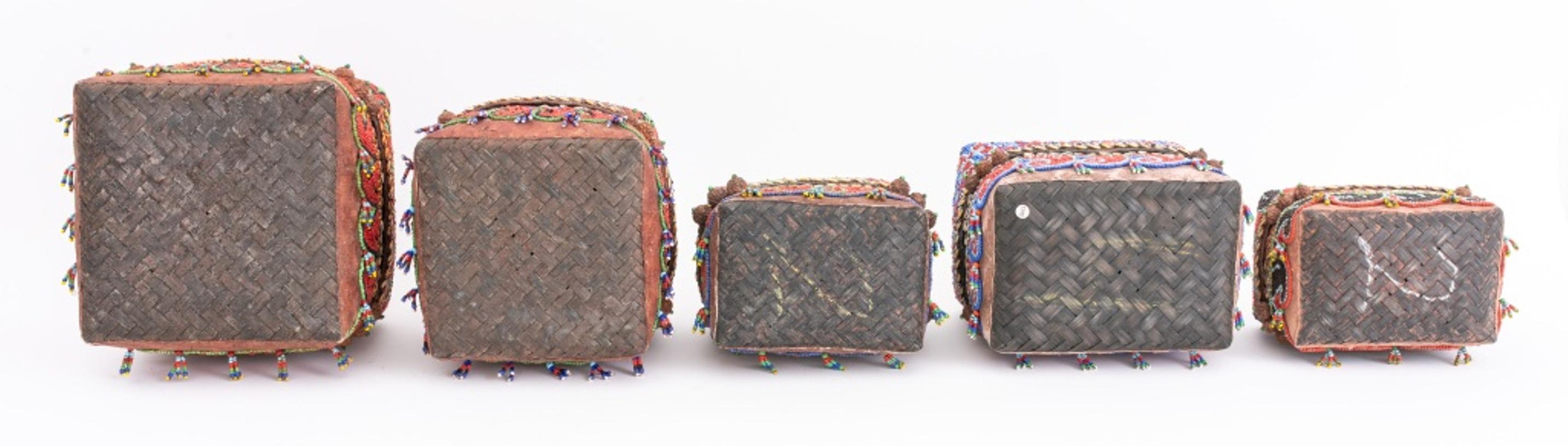Sumatran Beaded Boxes, Group of 9 For Sale 7
