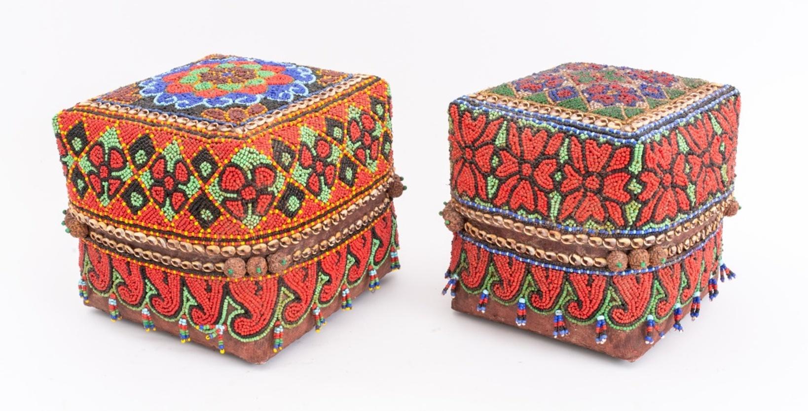 Sumatran Beaded Boxes, Group of 9 For Sale 3