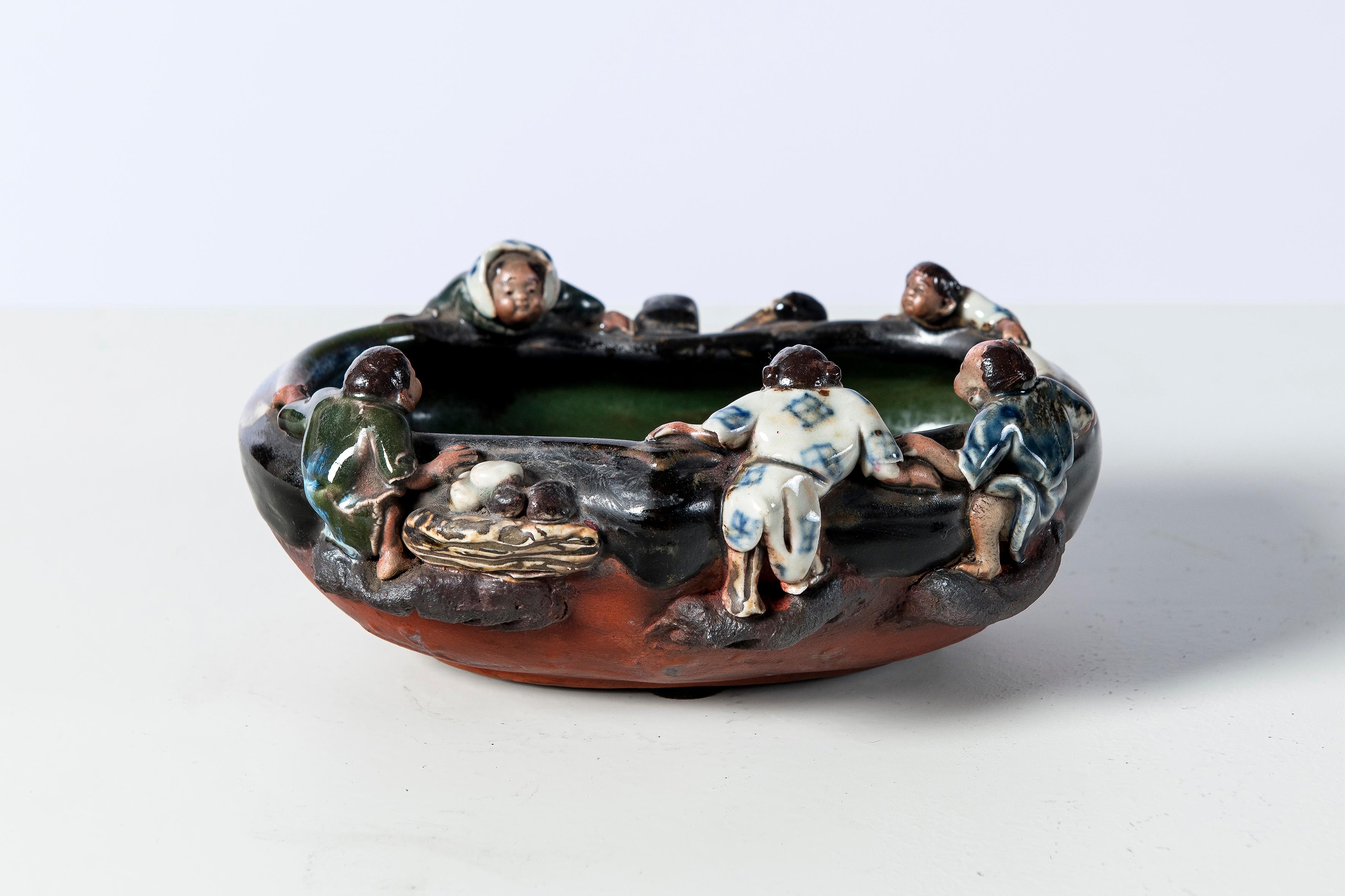 Guarnizione in ceramica di Sumida Gawa. Giappone, circa 1890-1900.