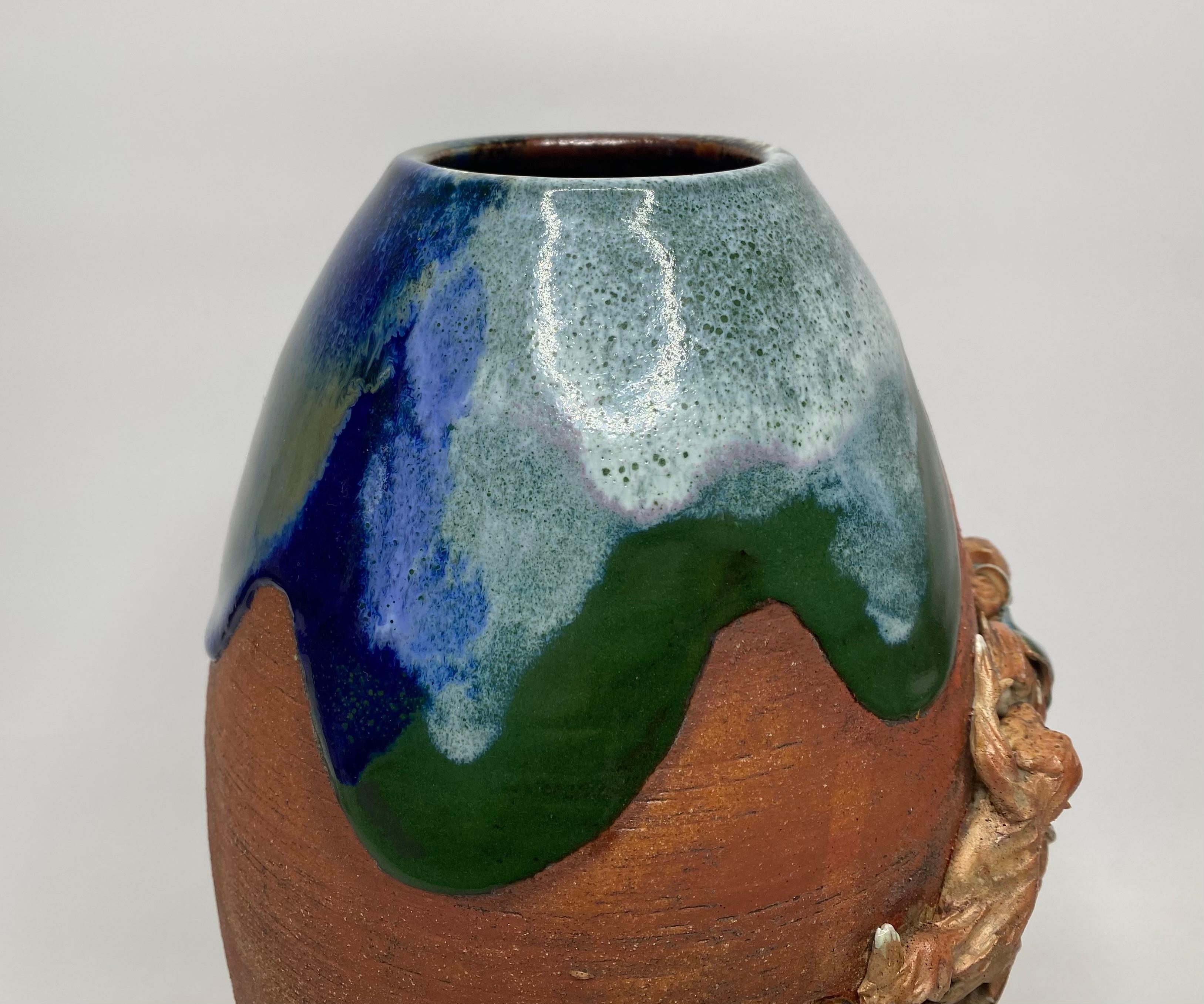 Sumidagawa pottery Monkeys vase, Ban-Ni, Japan, Meiji Period. For Sale 5