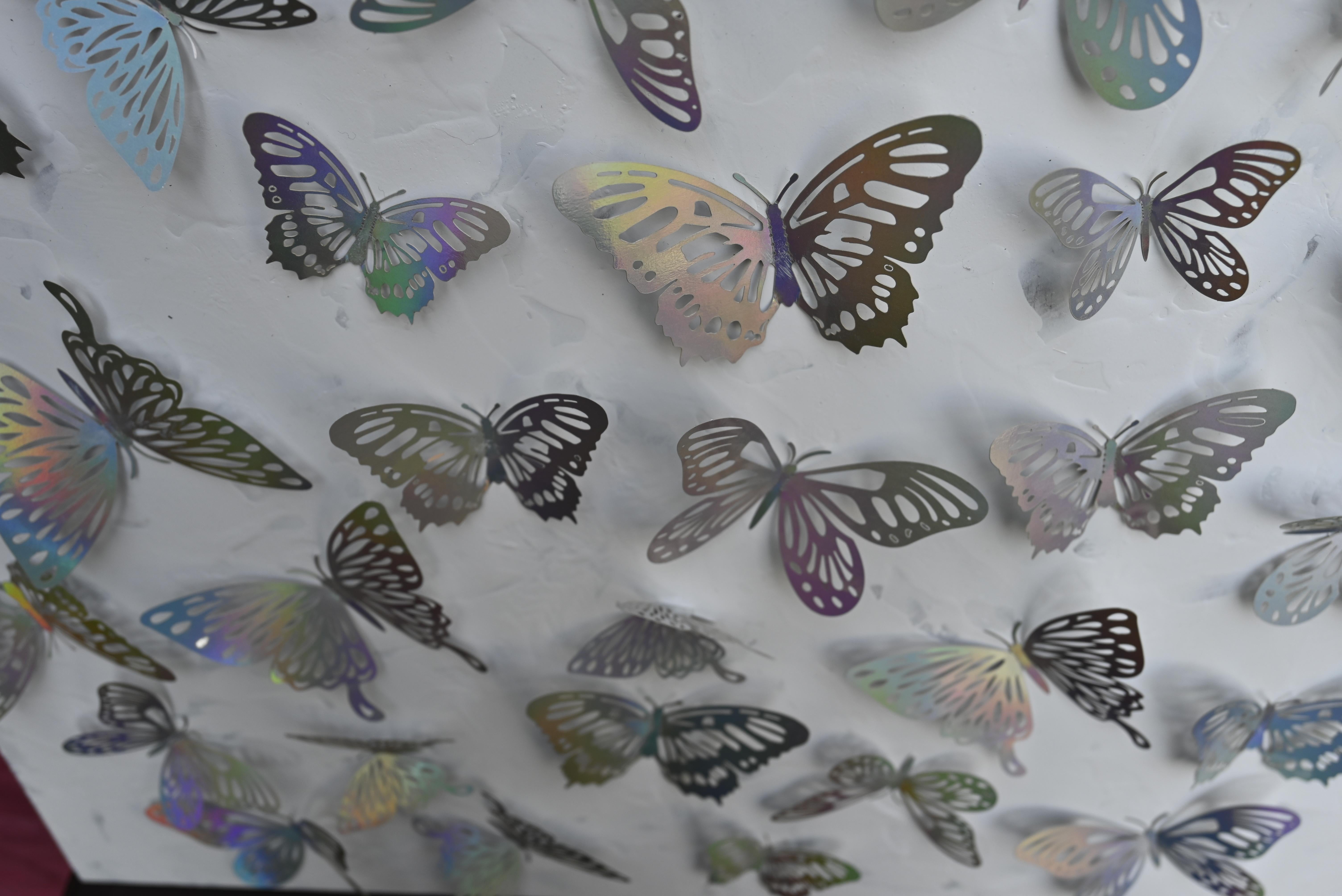 Indian Contemporary Art by Sumit Mehndiratta - Holographic Butterflies  For Sale 4